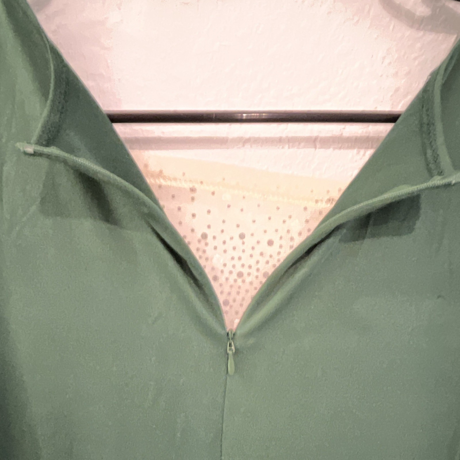Women’s Green V-Neck Mini Dress XL Long Sleeve Sheer Mesh Feather Sequin Cuffs