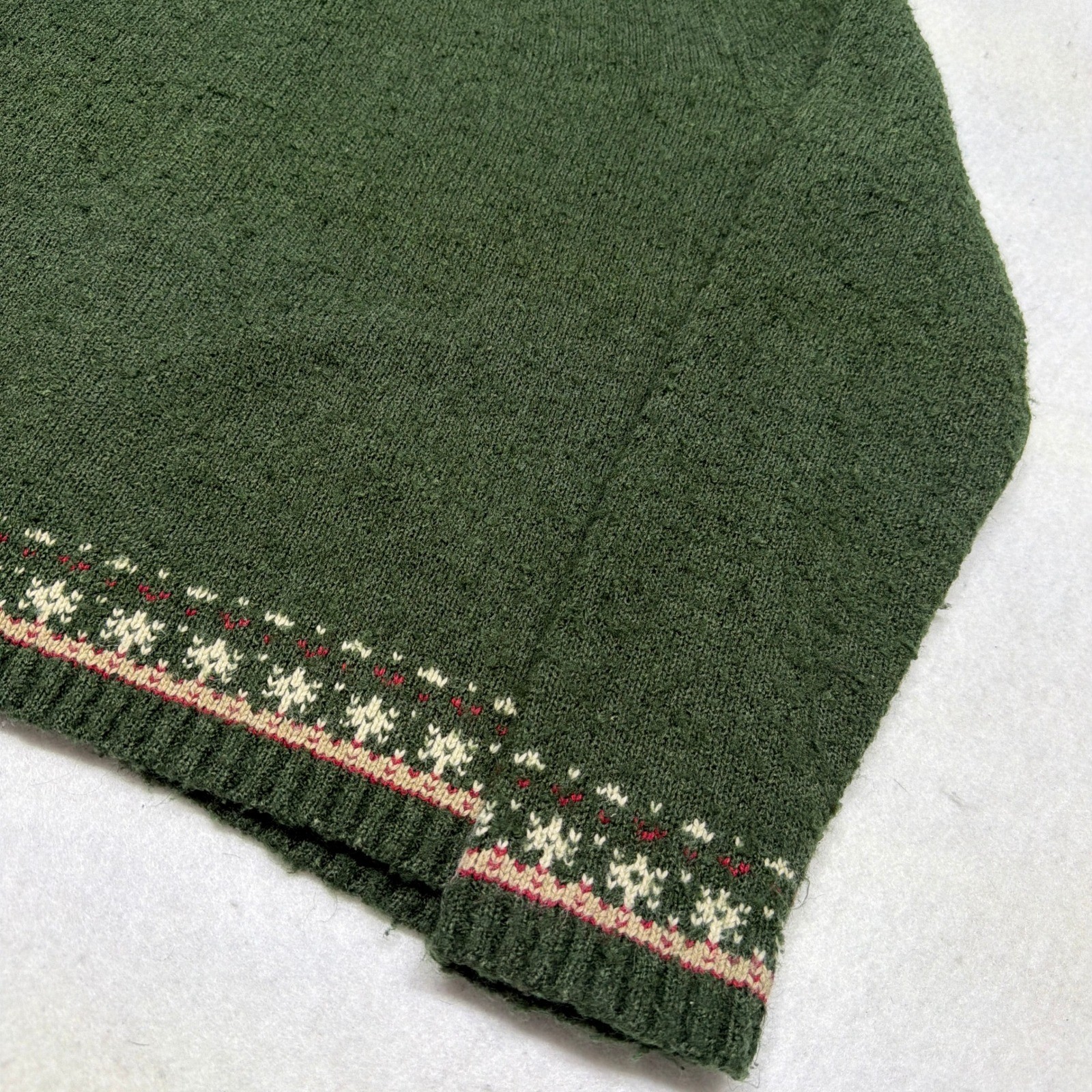 Vintage Croft & Barrow Silk Wool Fair Isle Bird Embroidered Knit Sweater Large