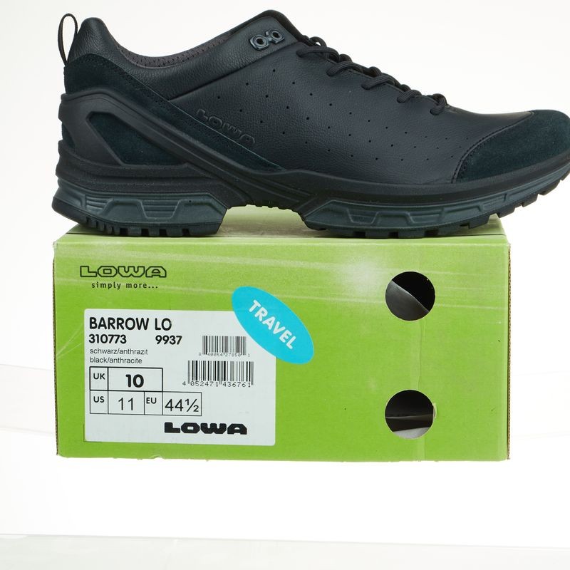 Lowa Men’s Barrow Lo Travel Shoes 310773-9937 Black Leather