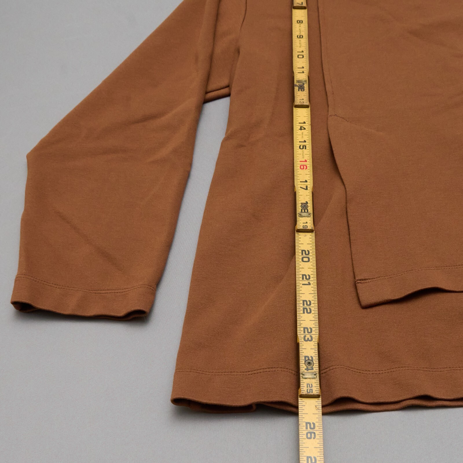 Cullni Men’s Brown Long Sleeve Shirt Size M Asymmetrical Hem Pocket Minimalist