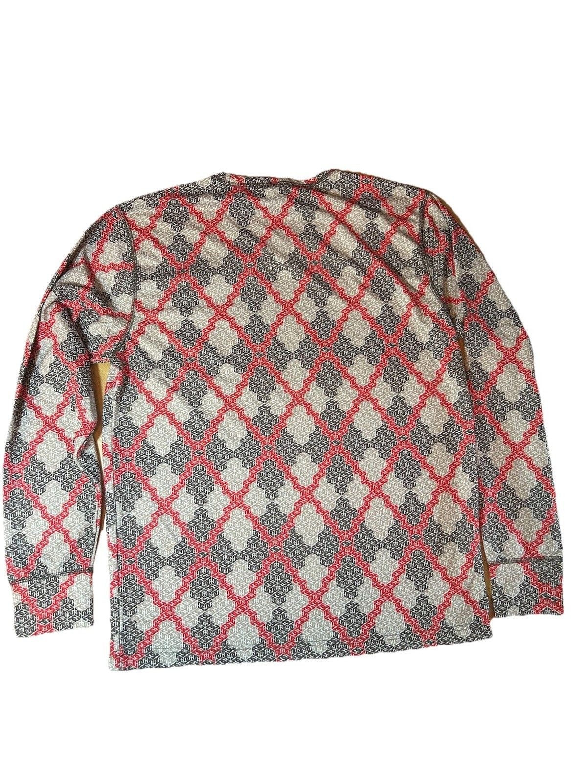 DC Shoes Geometric Logo Long Sleeve Performance Shirt Mens Large Red Gray Top