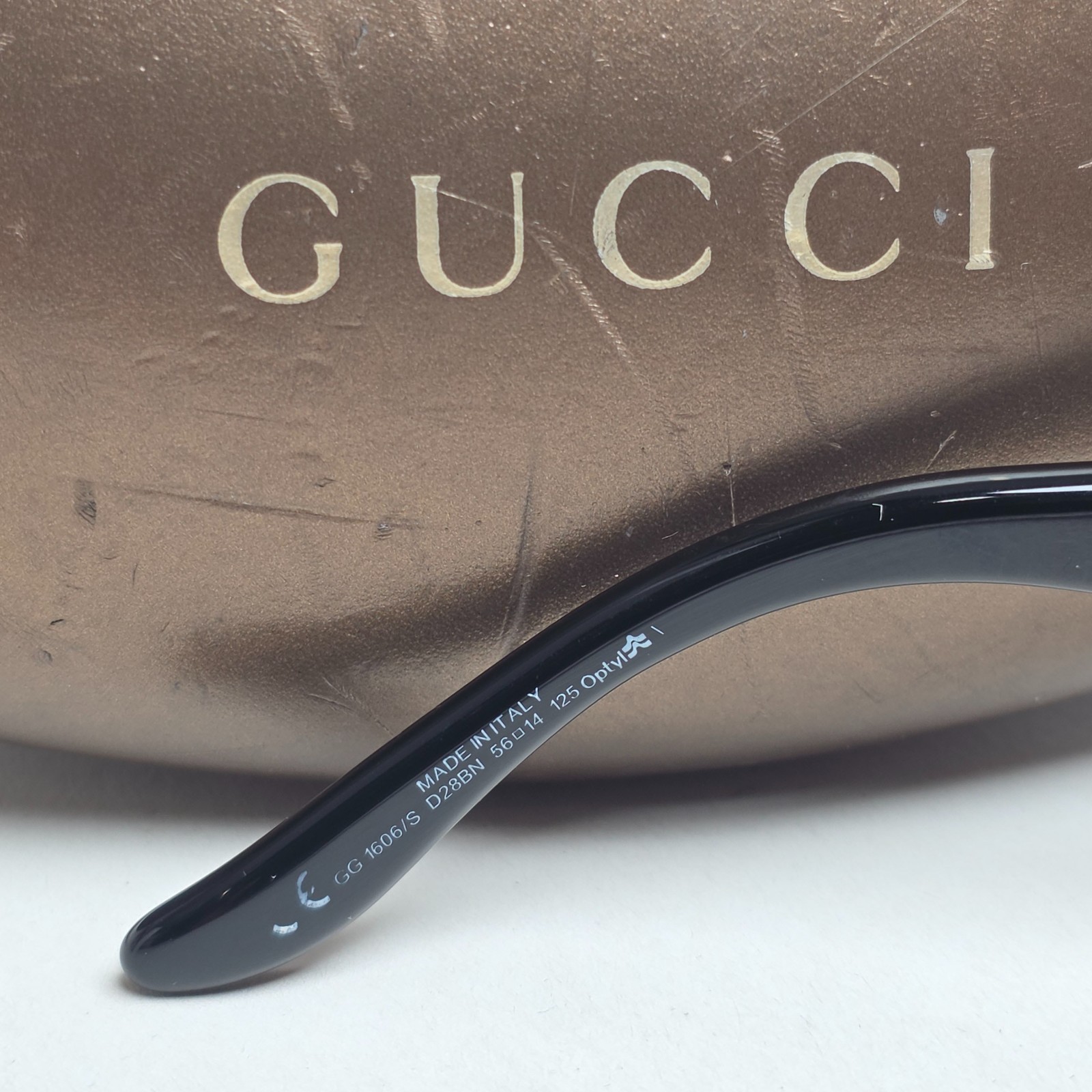 Gucci Sunglasses 2005 Vintage Black Rectangle GG 1606/S D28BN 56mm 301225