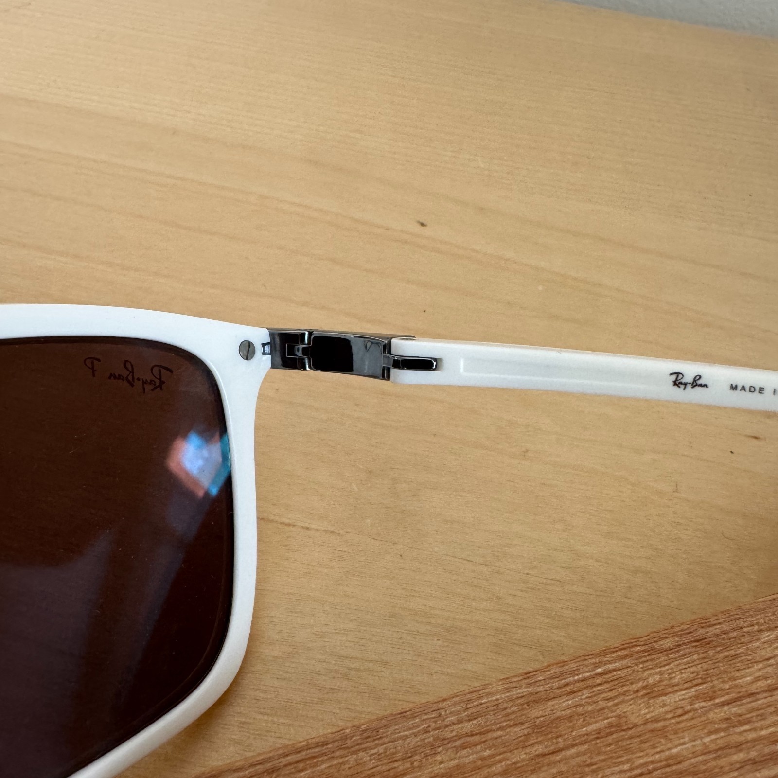 Ray-Ban RB4433-M Scuderia Ferrari Leclerc Edition White Polarized Sunglasses