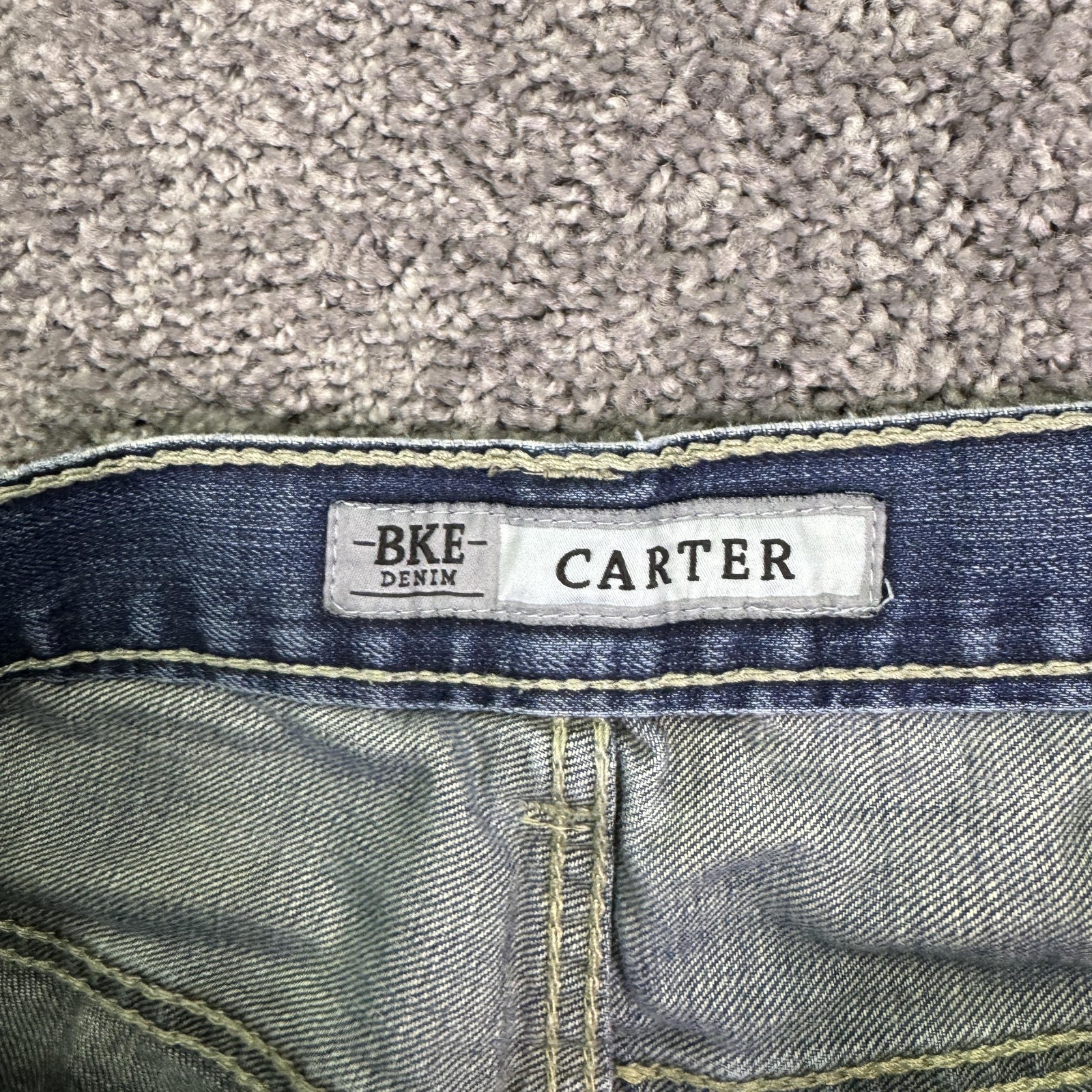 BKE Carter Jeans Mens 33×31 Blue Bootcut Denim Pockets Work Outdoor Logo Casual