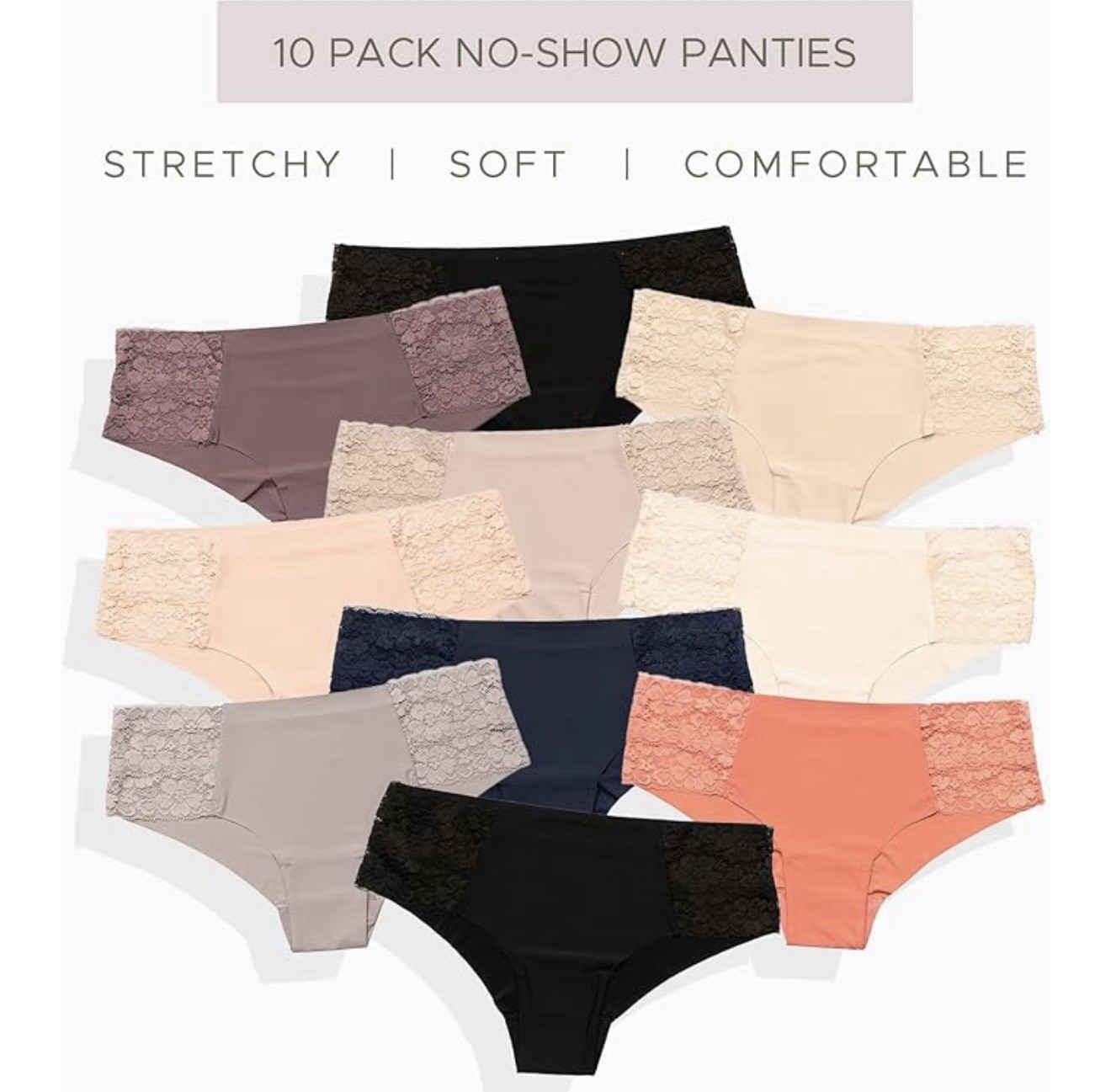 Pretty Sweet Intimates Women’s Seamless Cheeky Bikini Underwear – Pack of 10