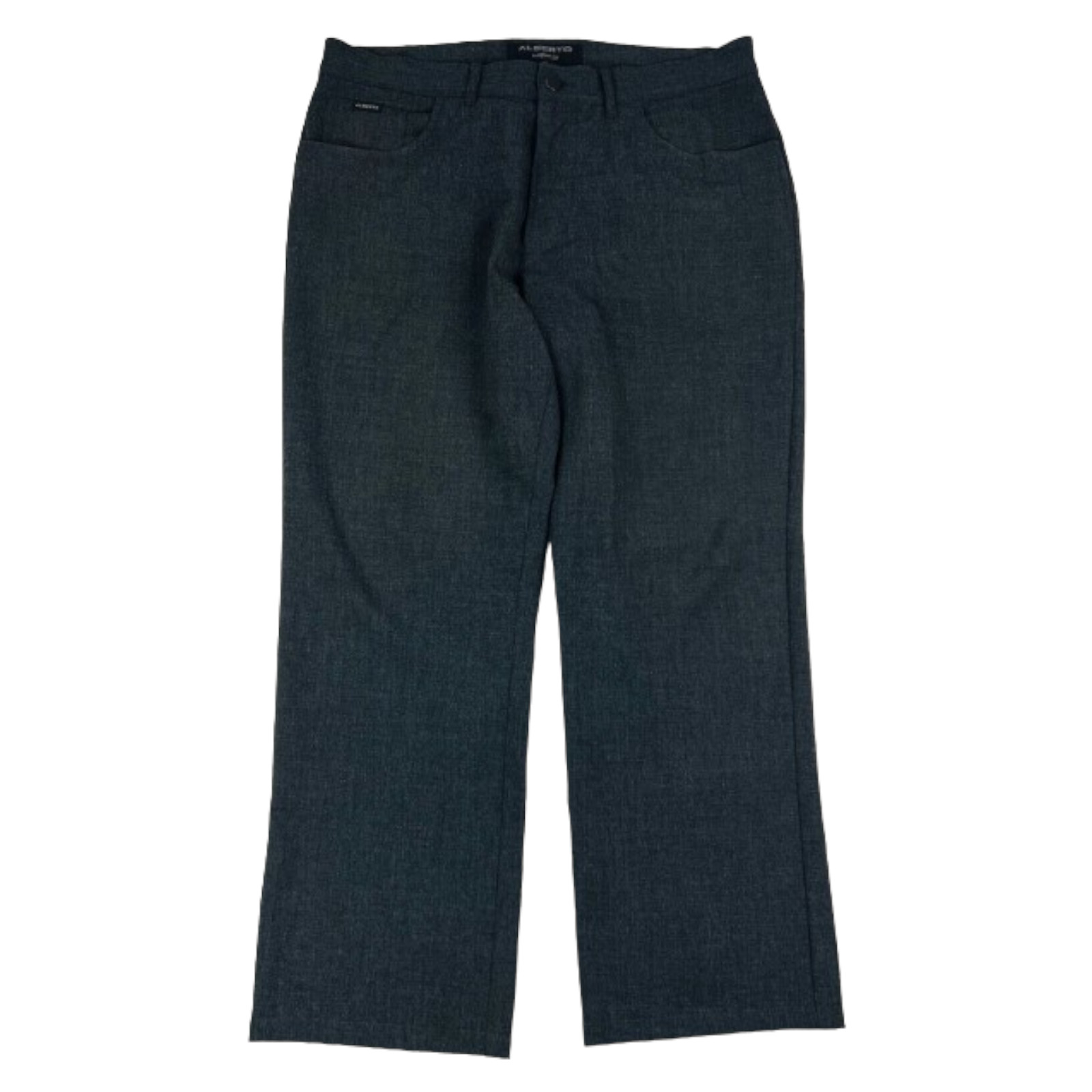 Alberto Ceramica Comfort Fit Charcoal Polyester Blend 5 Pocket Pants Mens 36X29