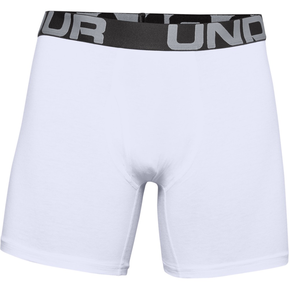 Under Armour 1363617 Charged Cotton 6″ Boxerjock (3 Pack), White, 3X-Large