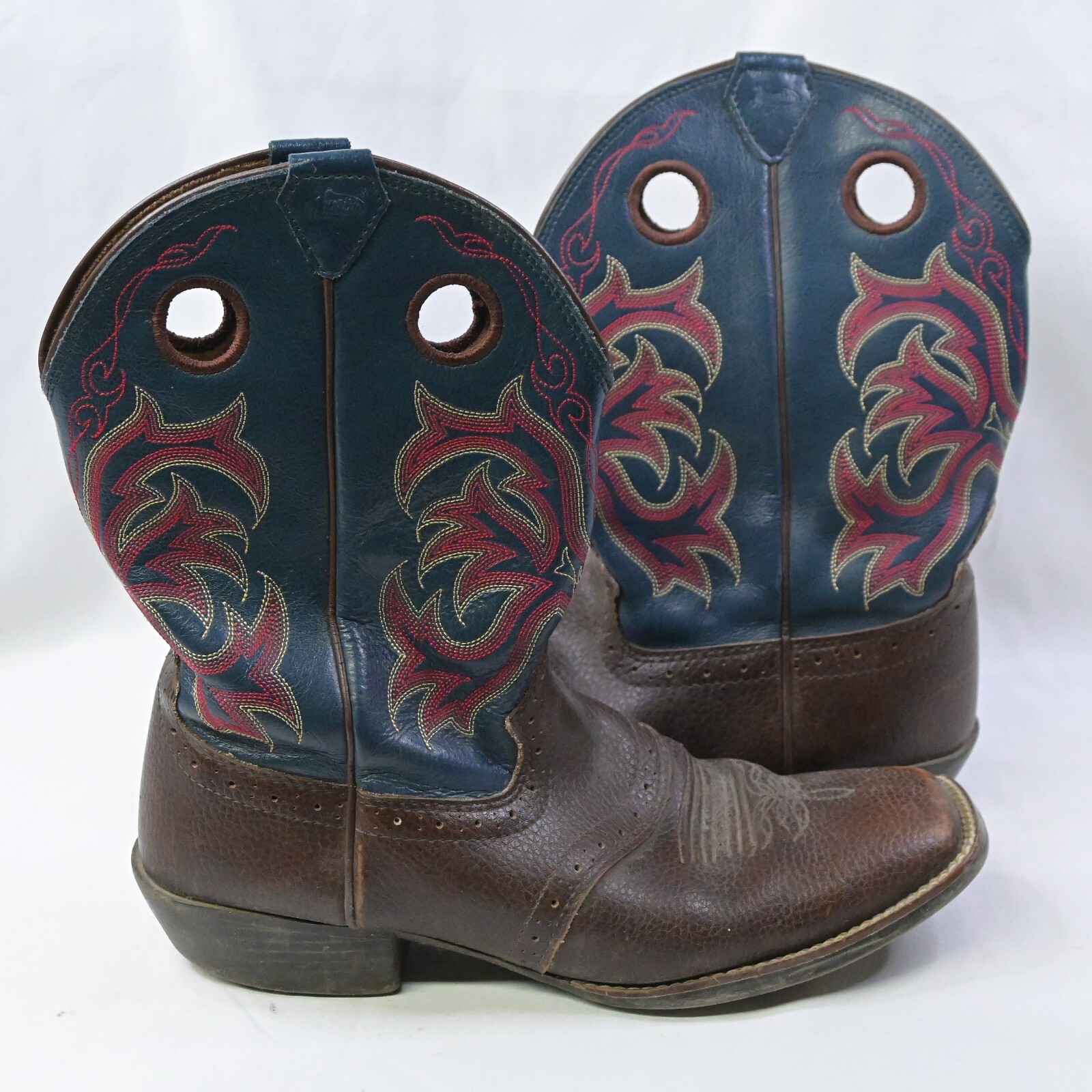Justin Kids Stampede Double Stitched Rawhide Cowboy Boots2520JR Size 6D
