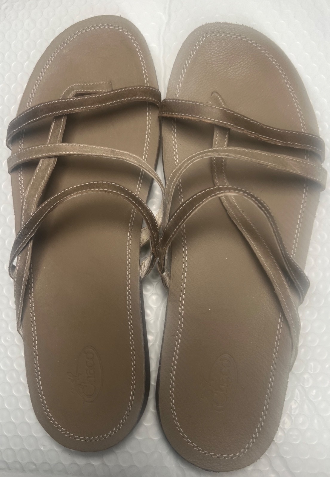 Women’s Chaco Cordova Brown Leather Strap And Toe Sandals Size 11W