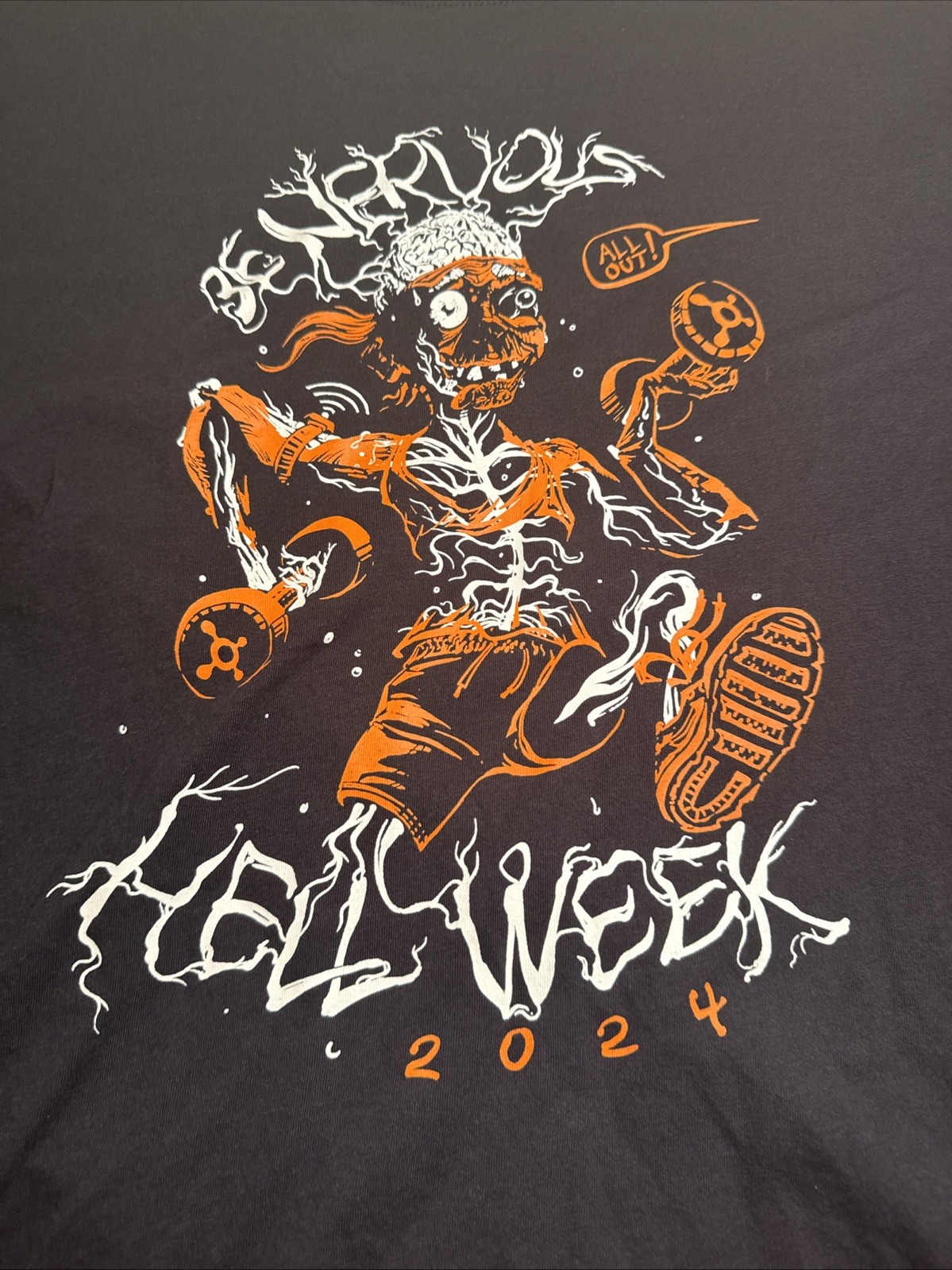Orange Theory Hell Week 2024 Unisex Tee Shirt Top Zombie Skull NEW ALL OUT!