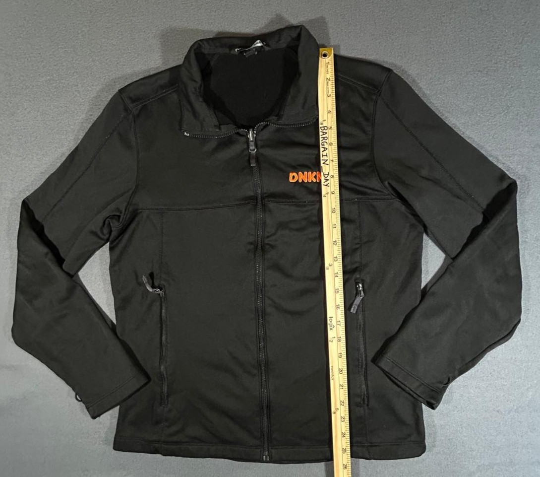 Dunkin Donuts Jacket Black Full Zip Port Authority Fleece Lined Size M