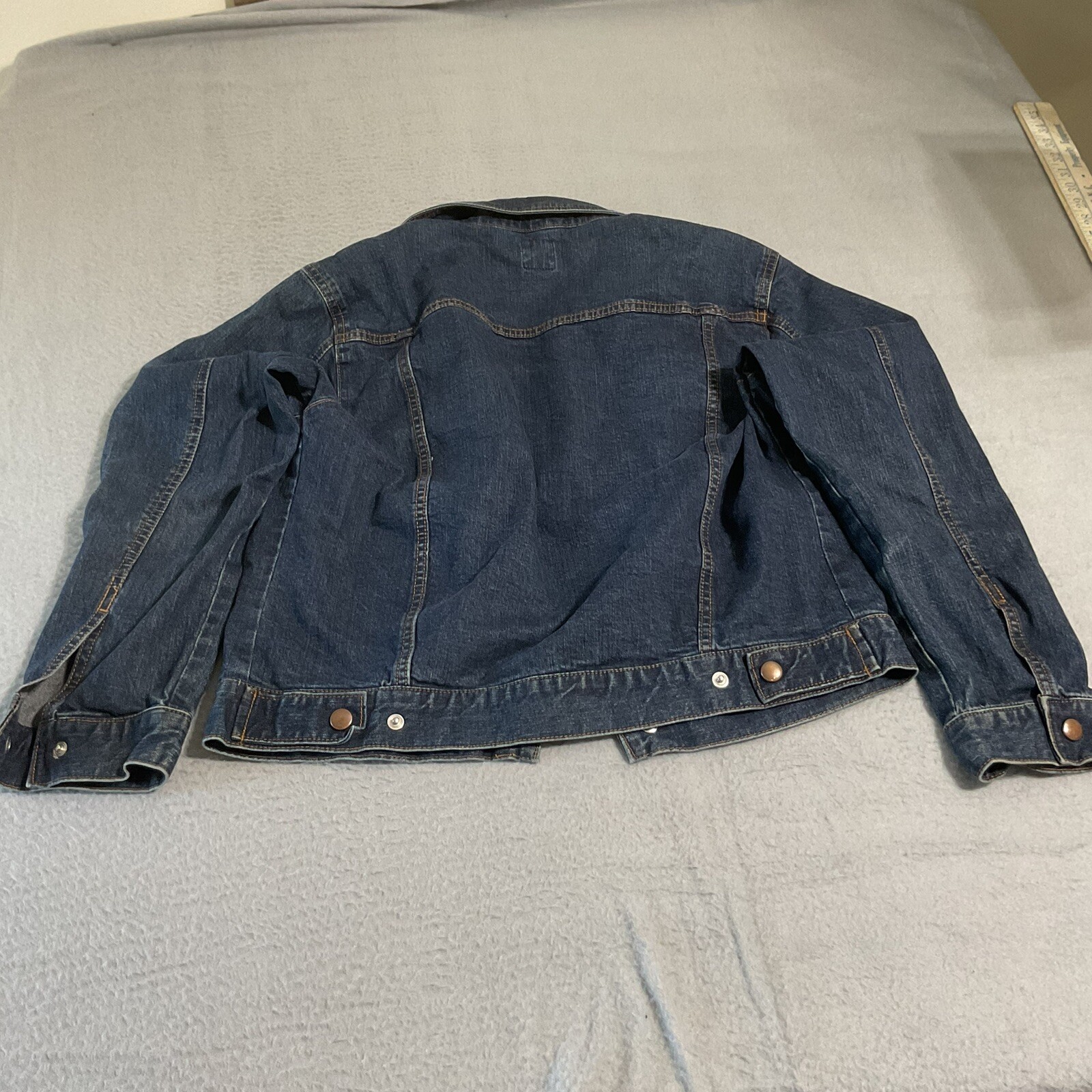 GAP KIDS XXL DARK BLUE DENIM JACKET LOGO BUTTON-FRONT, 2 FRONT POCKETS, 14-16