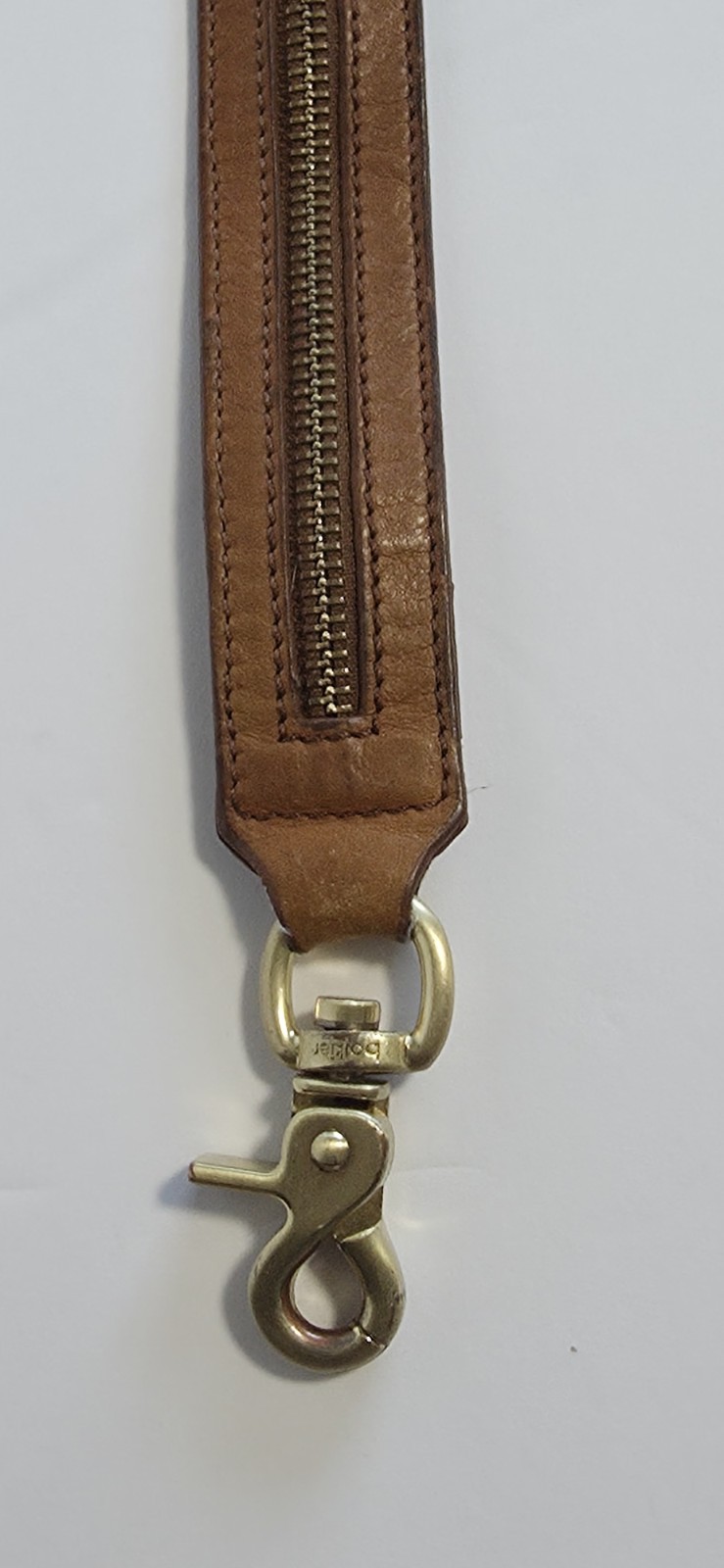 Botkier Tan Leather Zipper Accent Replacement Shoulder Strap Gold Tone Hardware