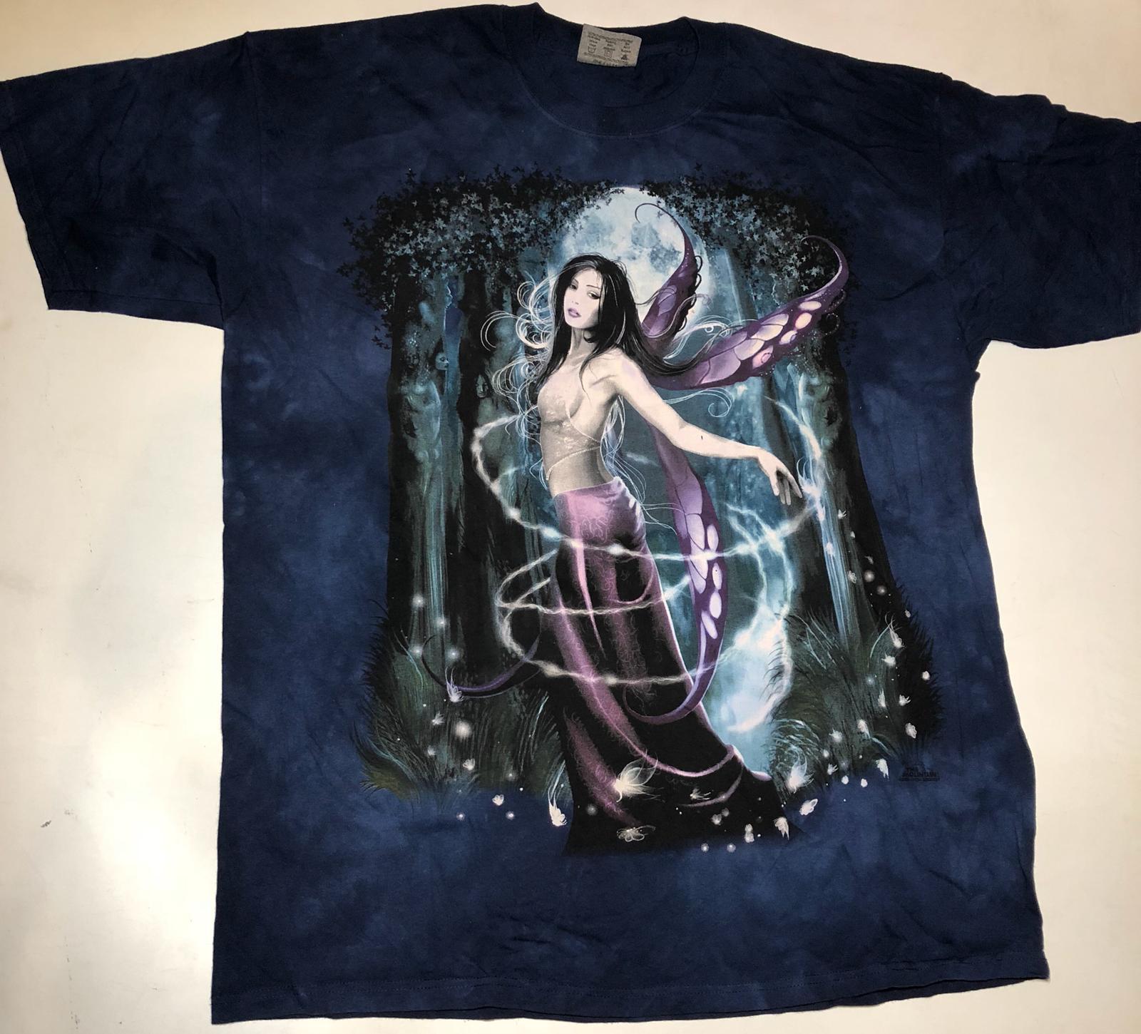 Mountain Purple Moonlight Night Fairy Wings Magic Fantasy Spirit Shirt S-5X