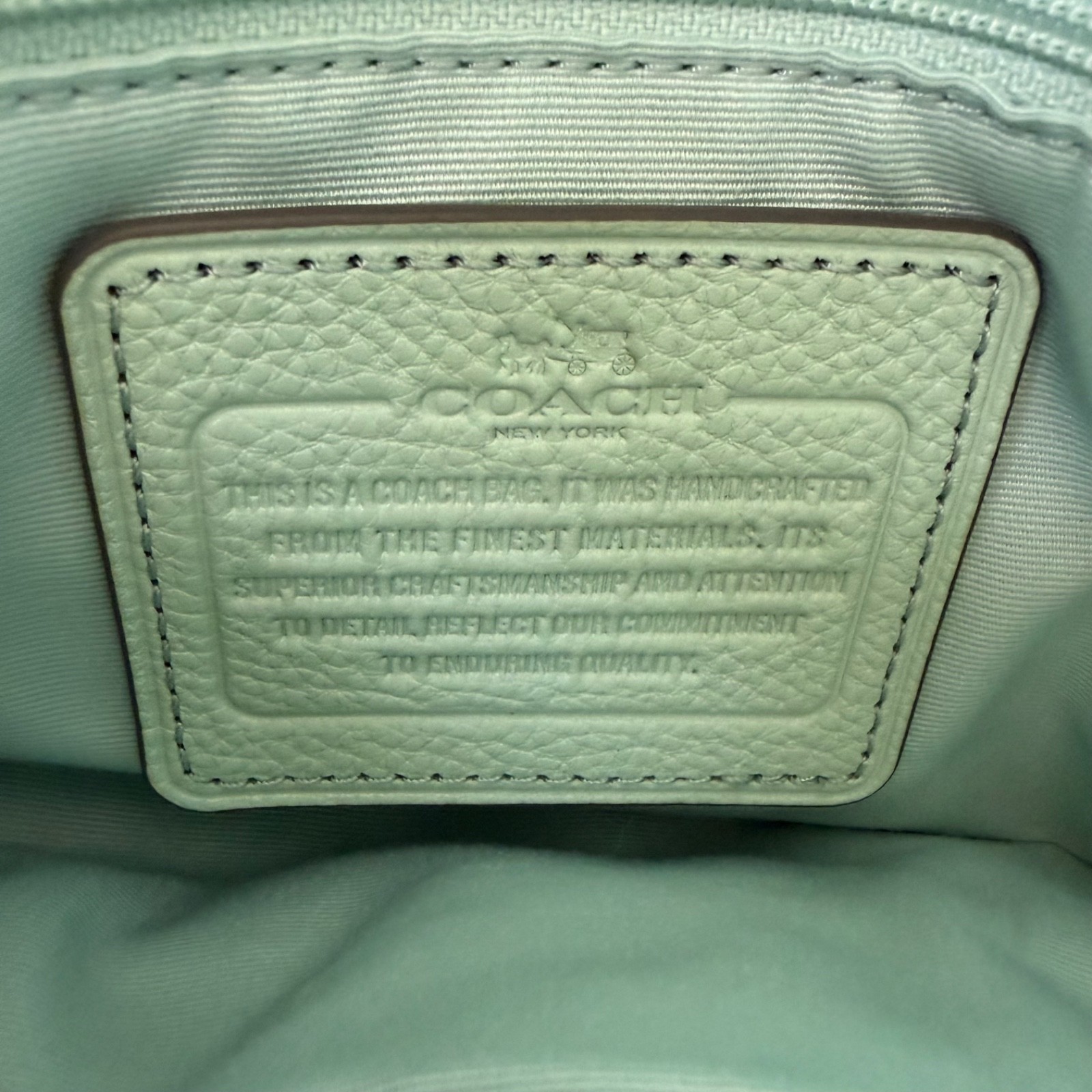 NWT $395 Coach Madison Phoebe Pebbled Leather Shoulder Bag Mint Green Silver