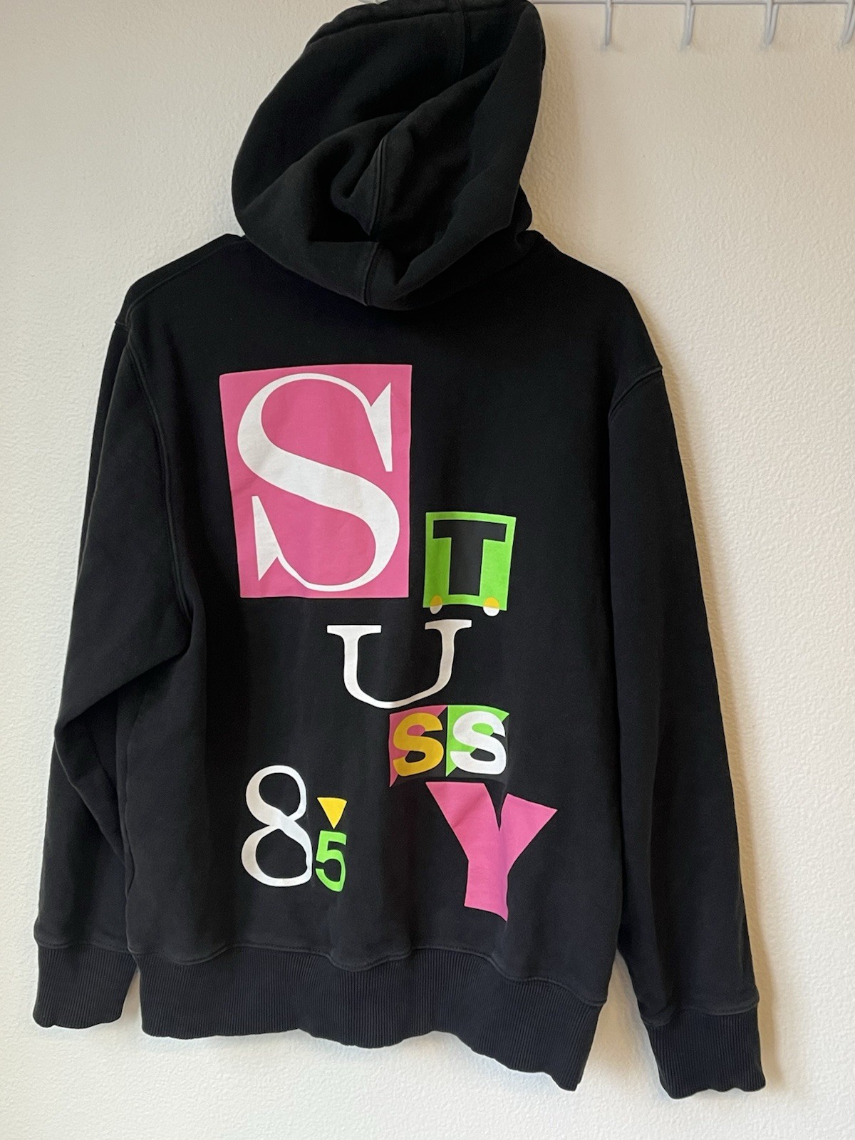 Stussy Jorge Hoodie Mens Small Black Sweatshirt Mint Shape 21”x22”