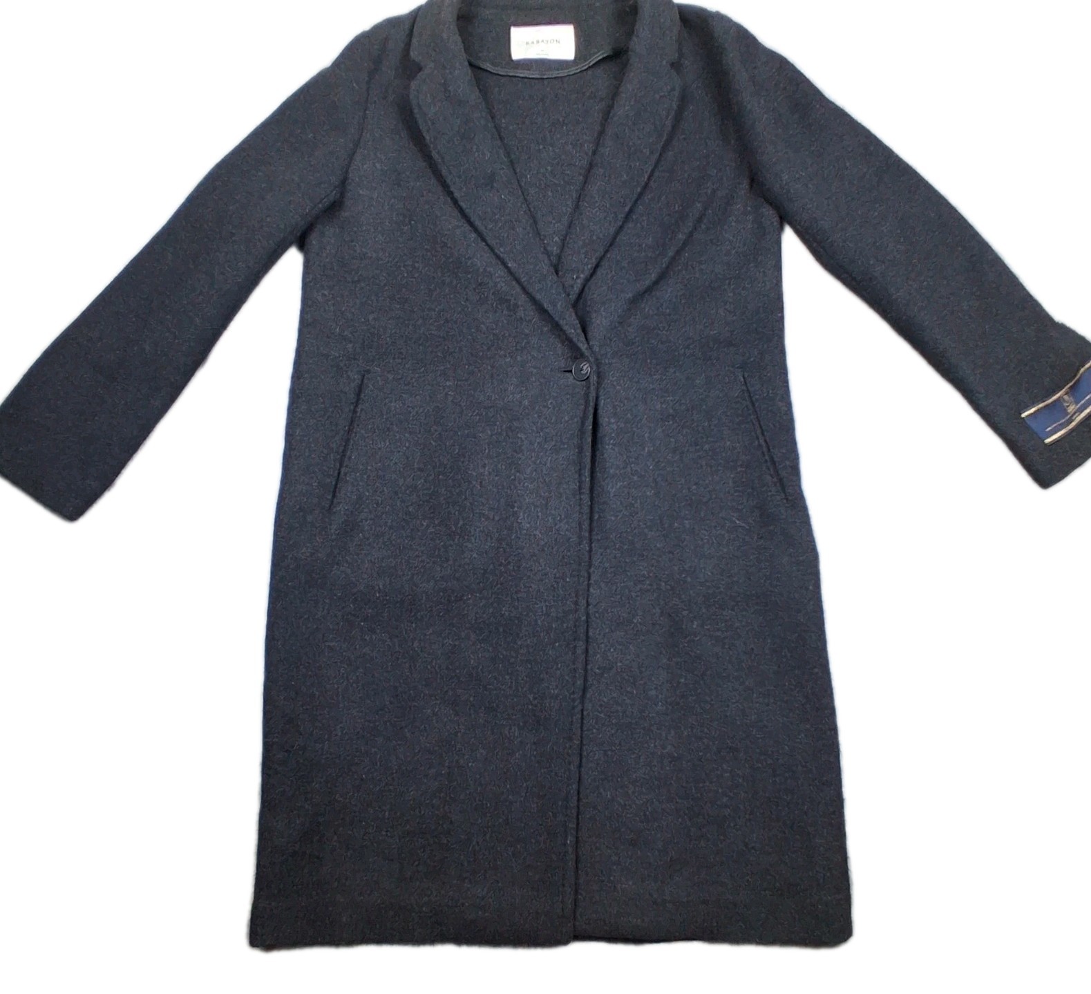 Aritzia BABATON Stedman Unlined Dark Grey Virgin Wool Blend Classic Coat, Size M