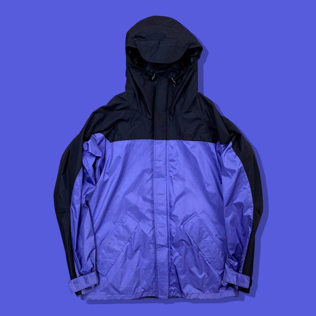 80s Marmot Gore-Tex Mountain Parka 2-Tone Purple Black Vintage M