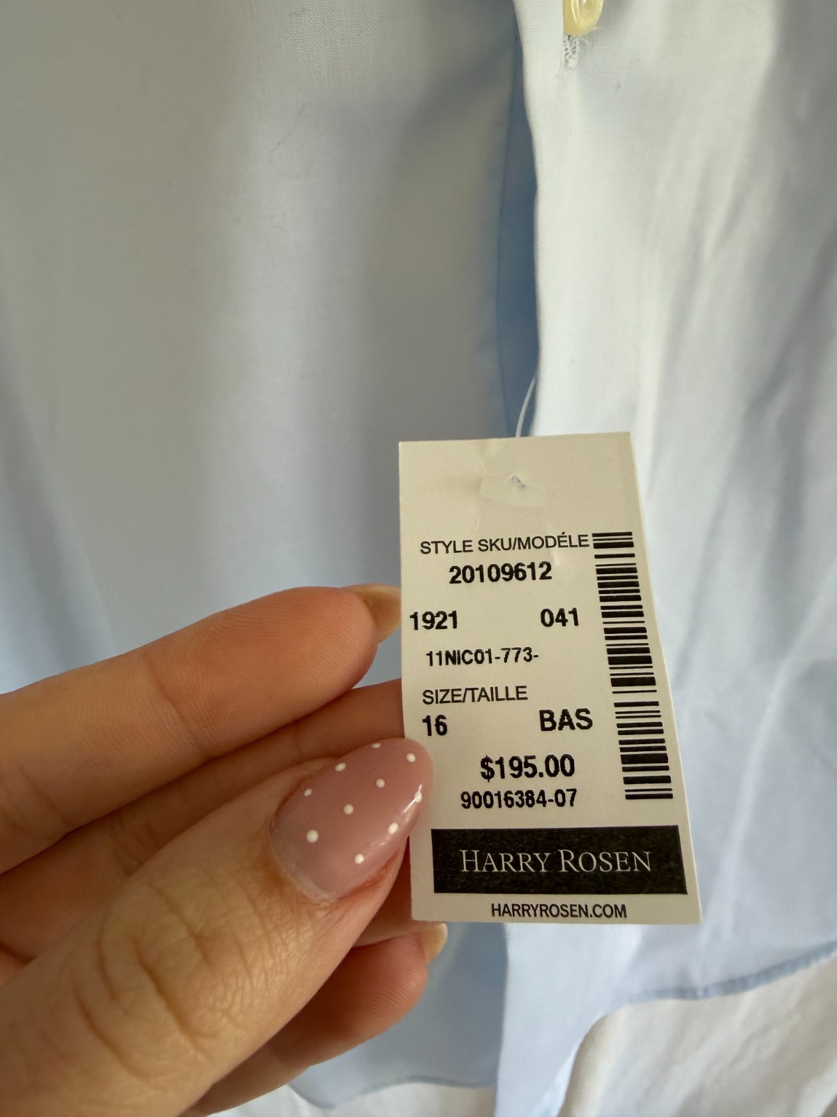 NWT Harold by Harry Rosen Men’s Dress Shirt Size 16 Light Blue Spread Collar $19