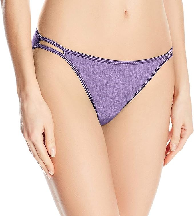 4 pairs VANITY FAIR String Bikini ILLUMINATION 18108 Panty Solid Colors 6 / M