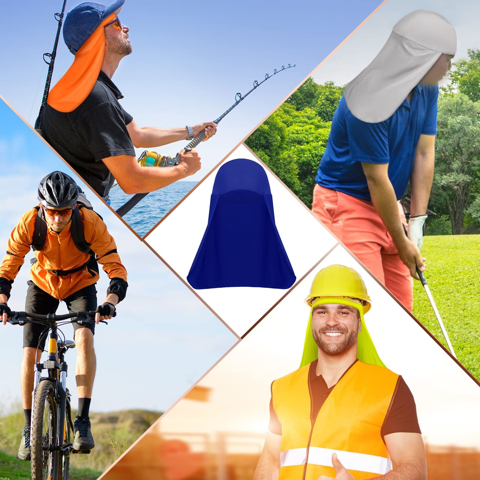 6 Pieces Hard Hat Sun Shade Cooling Skull Cap Sun Neck Protector Quick Dry Neck