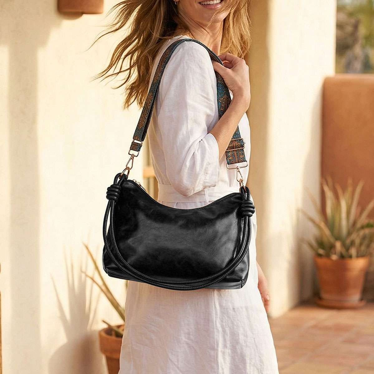 Women Soft PU Leather Tote Bag Commute Handbag Shoulder Messenger Satchel Bag