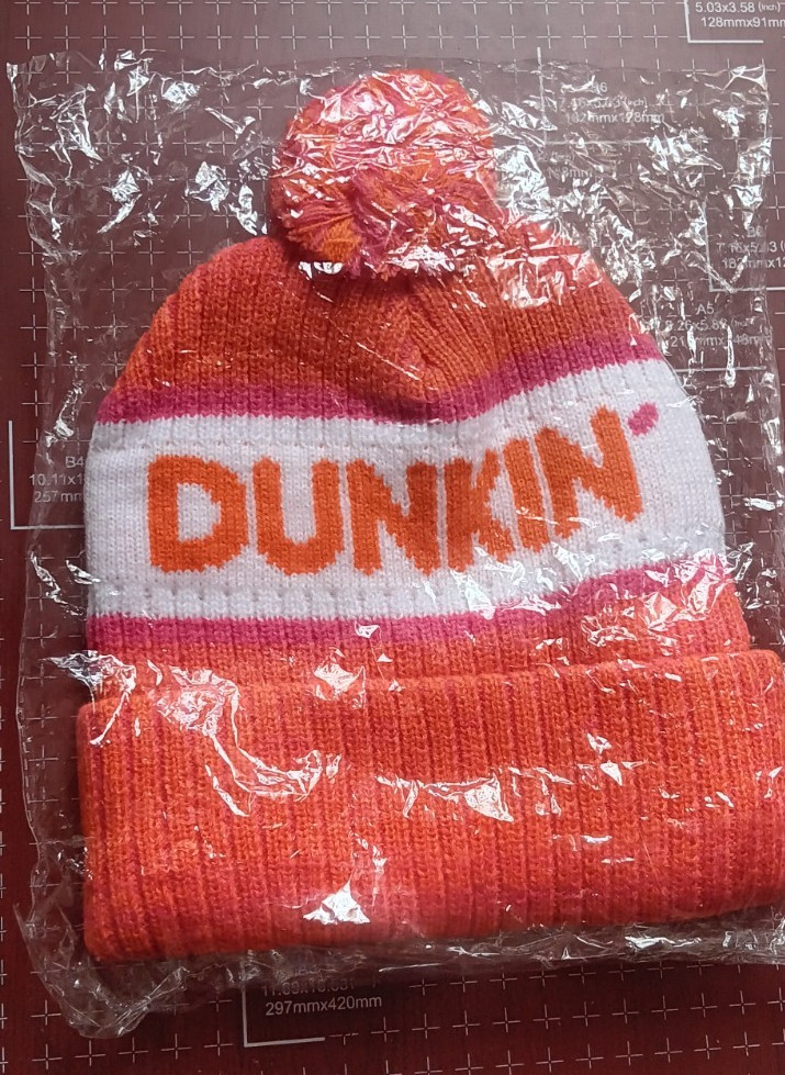 Dunkin Donuts Hat Winter Pom Pom Beanie New