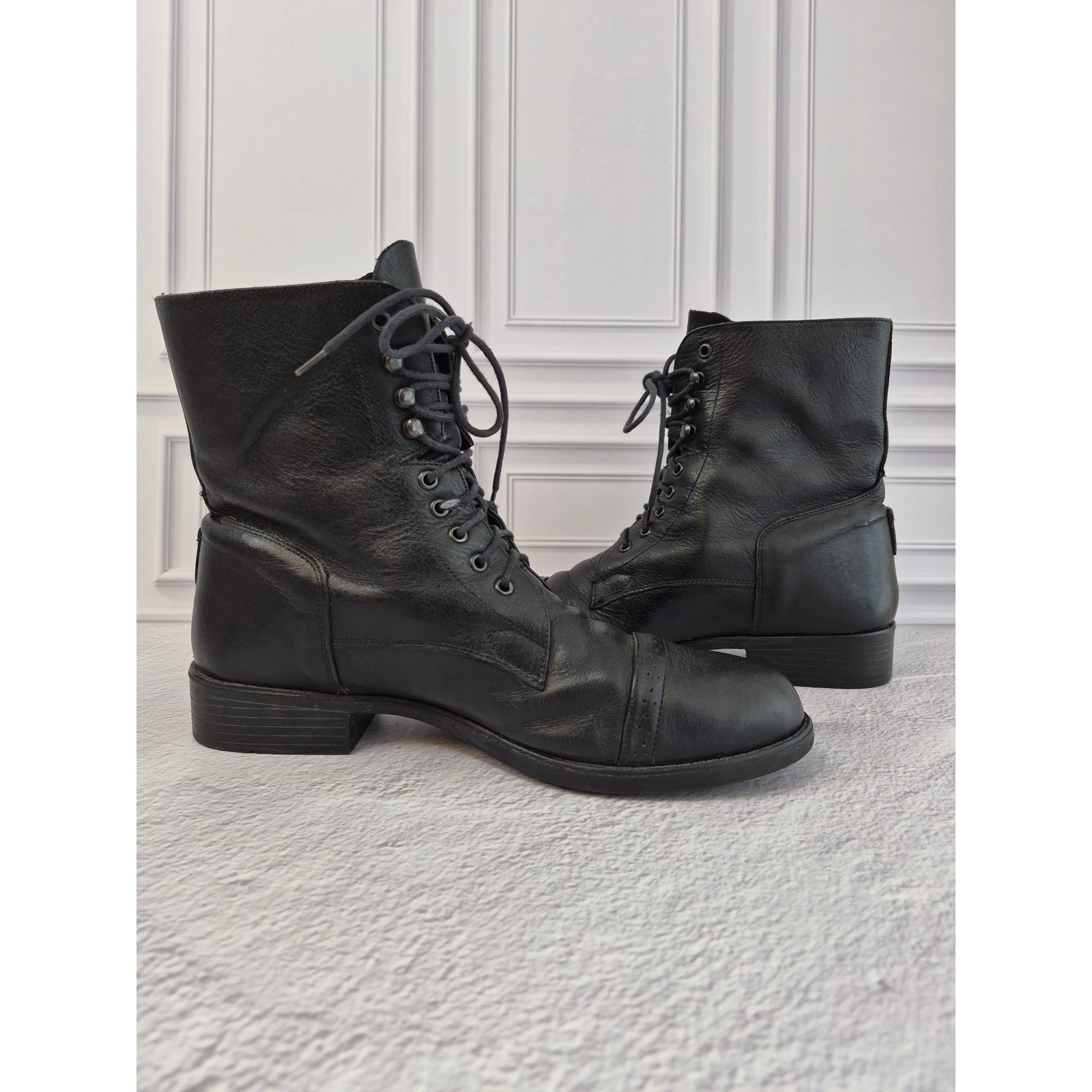 On Course By Frelonic Equestrian Brown Leather Cap Toe Ankle Riding Boots Sz 9