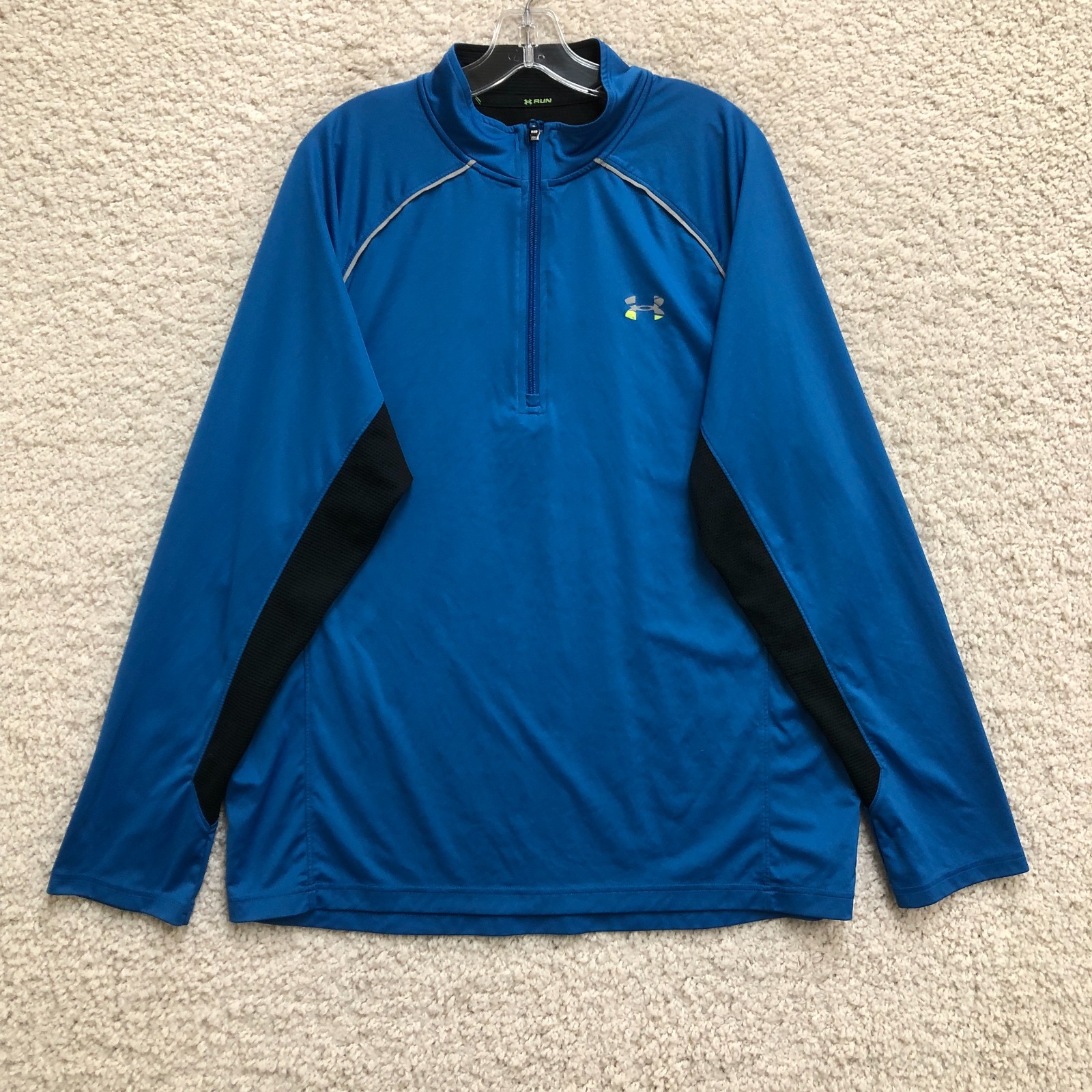 Under Armour Run Sweater 2XL Mens Blue Regular All Season Gear 1/4 Zip Pullover