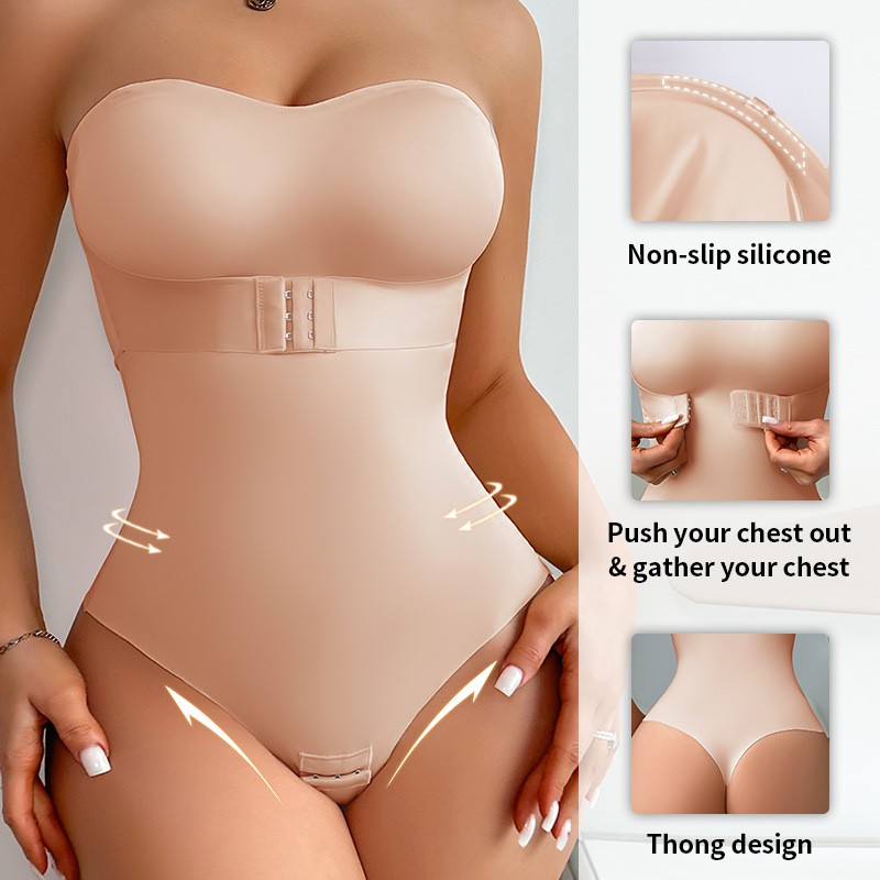 Ladies Bodysuit Adjustable Invisible Straps Anti-Slip Strip Tummy & Waist Shape