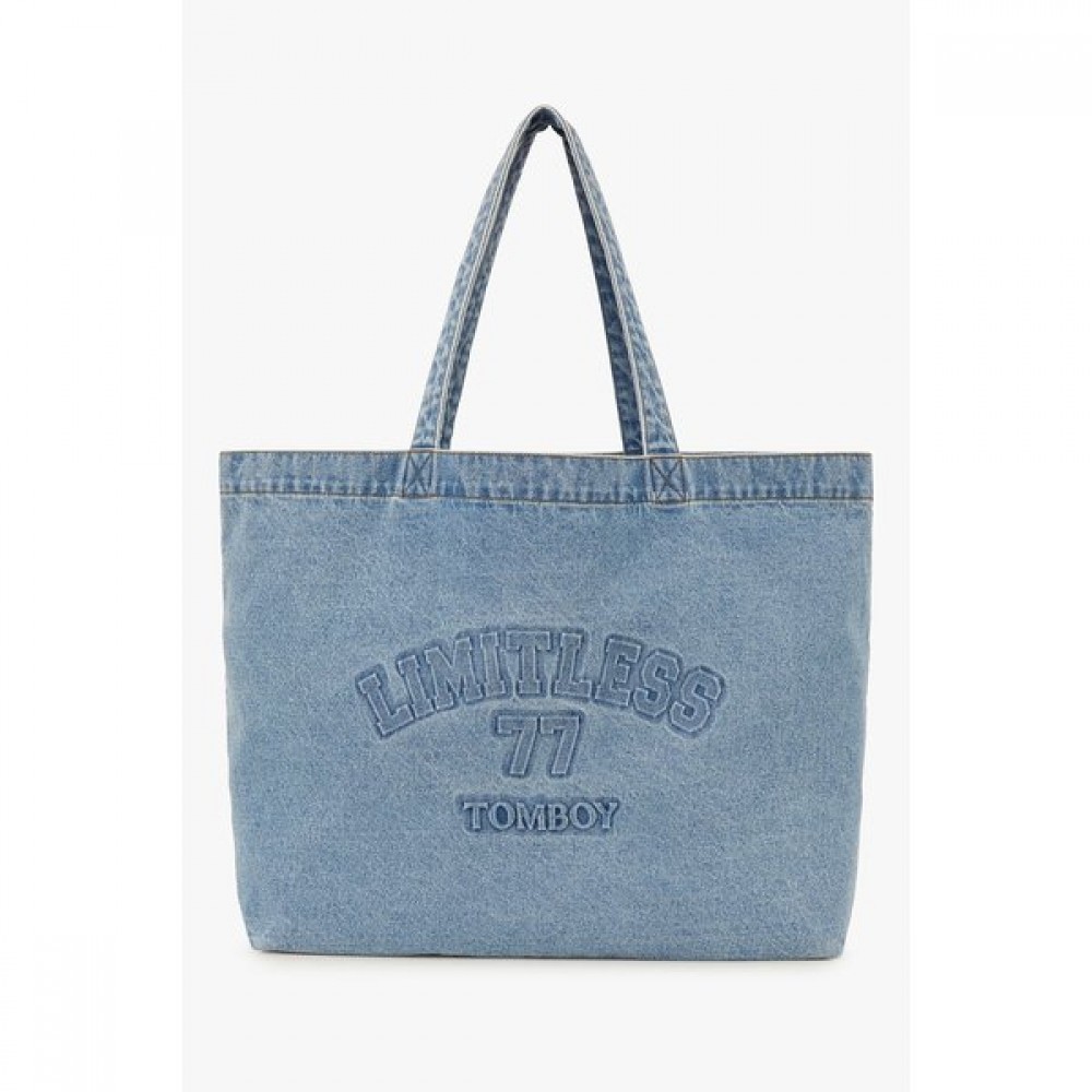 STUDIO TOMBOY Denim Embossed Print Shoulder Bag 9176470988CT