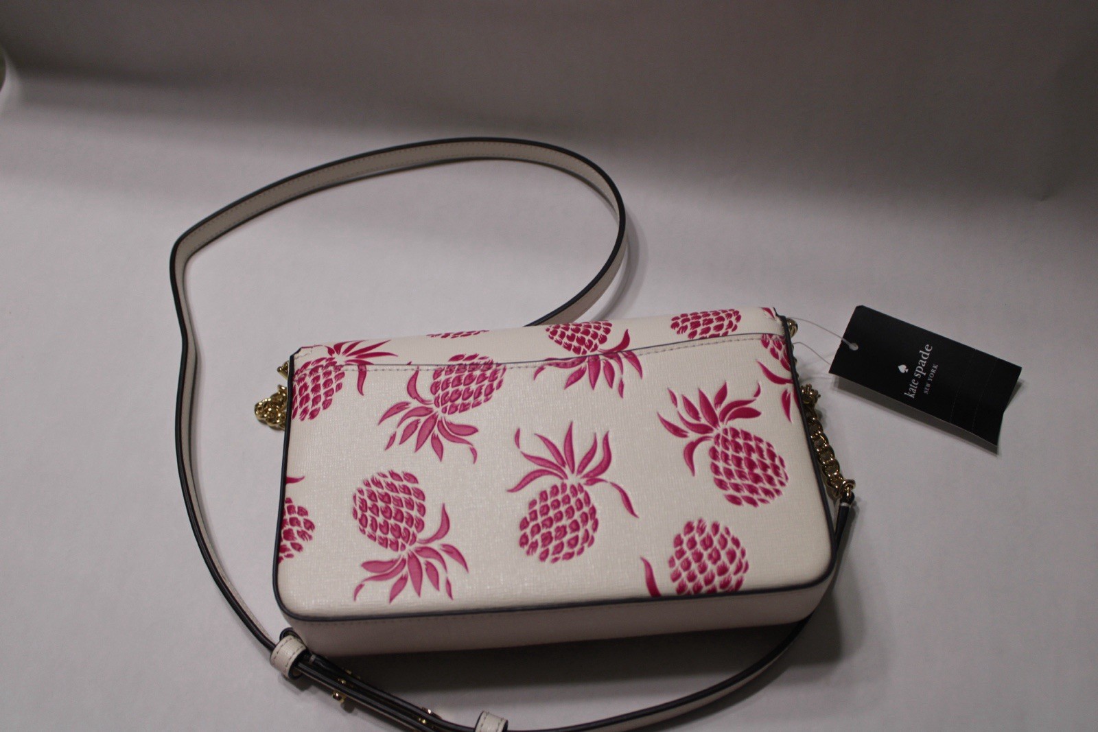 Kate Spade Morgan Pineapple Embossed Saffiano leather Small Wallet Crossbody