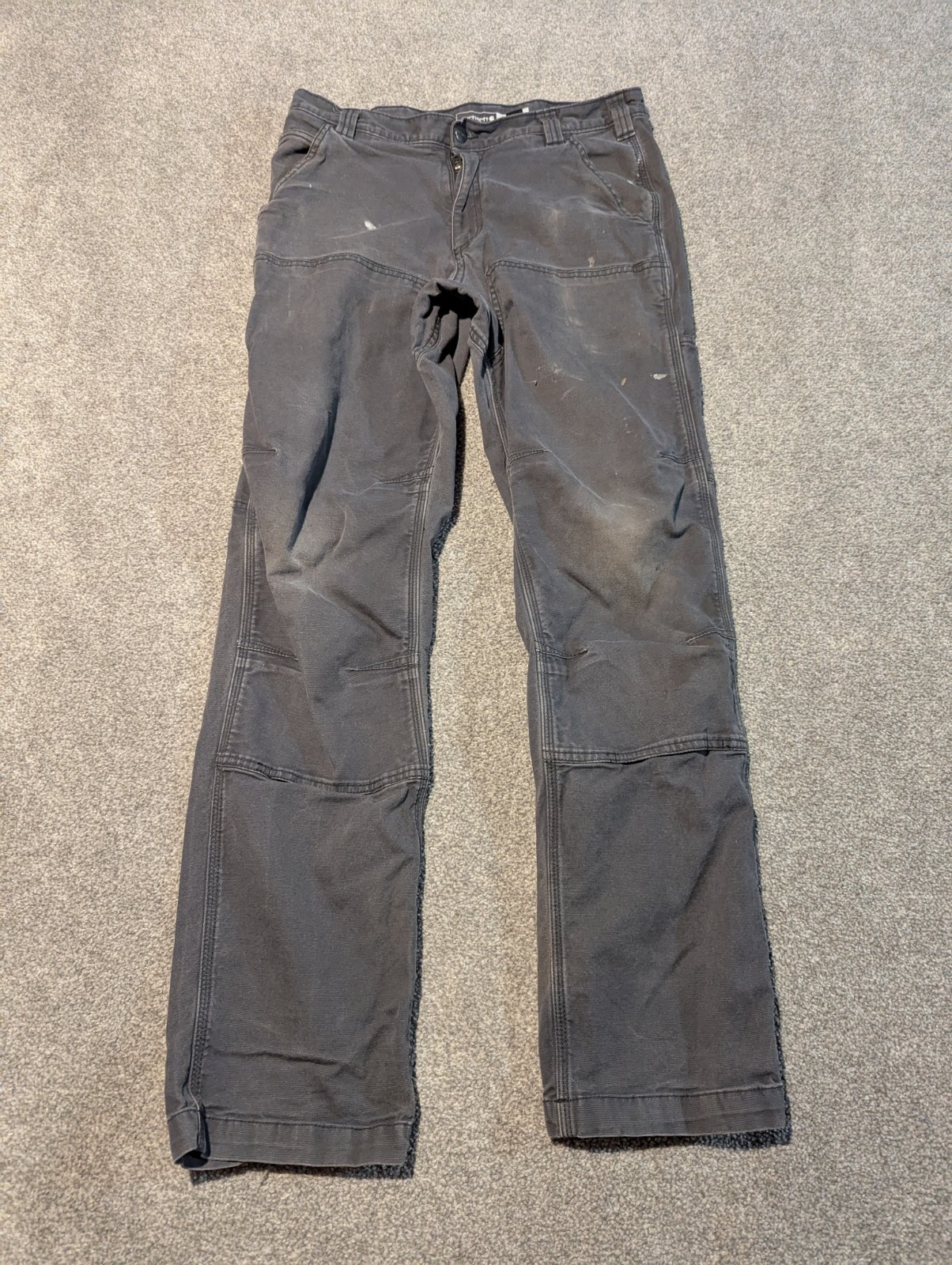 Carhartt Pants Mens 32×32 (31×31) Gray Double Knee Rugged Flex Utility BN2802