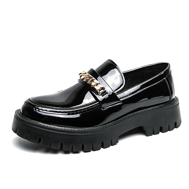 Men’s Casual Leather Shoes Loafers Moccasins Thick Bottom Driving Shoes
