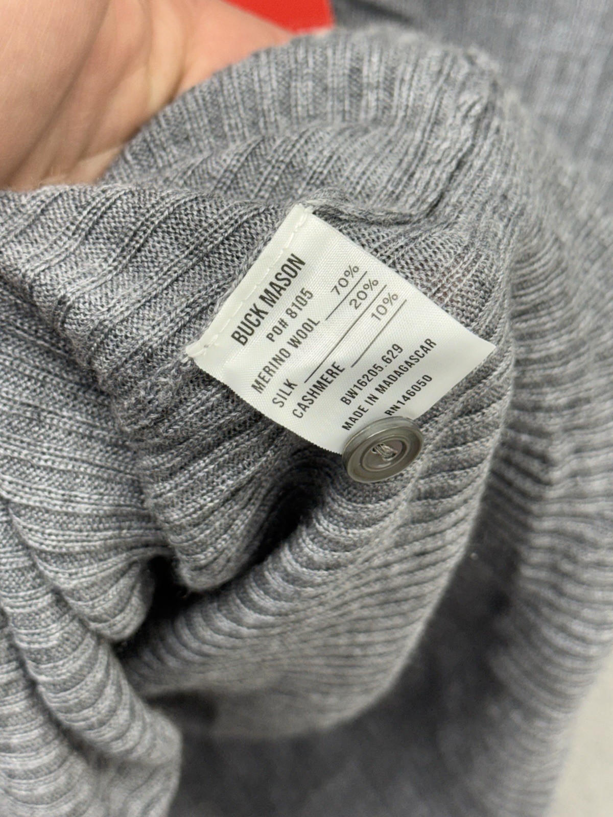 Buck Mason Womens XS Gray Featherweight Silk Cashmere Sweater MSRP $198