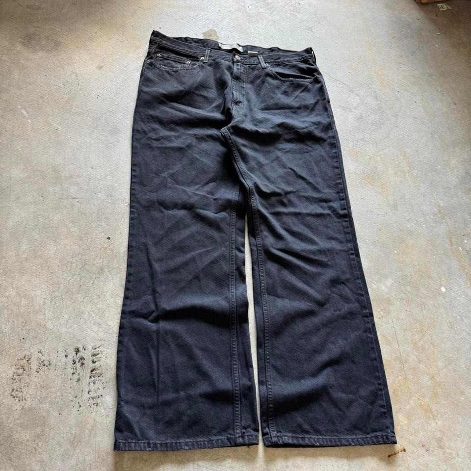 Vintage Levi’s 567 Low Loose Bootcut Baggy Black Denim Jeans 38×32