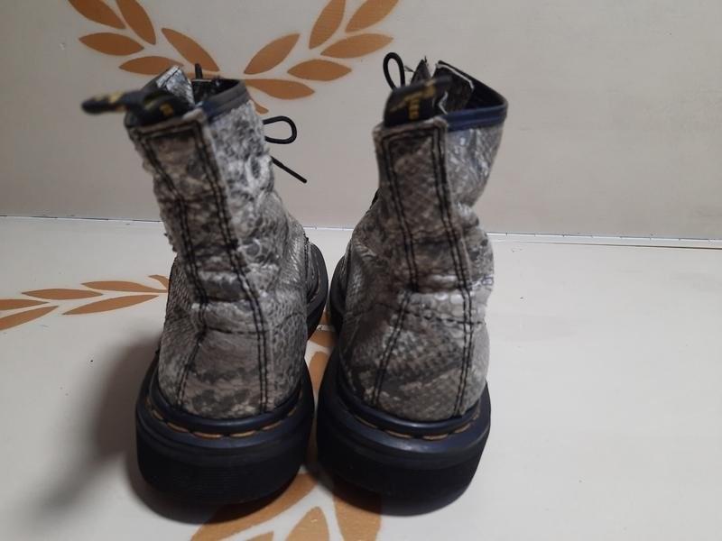 Women Dr. Martens Boots Grey Python Leather 40