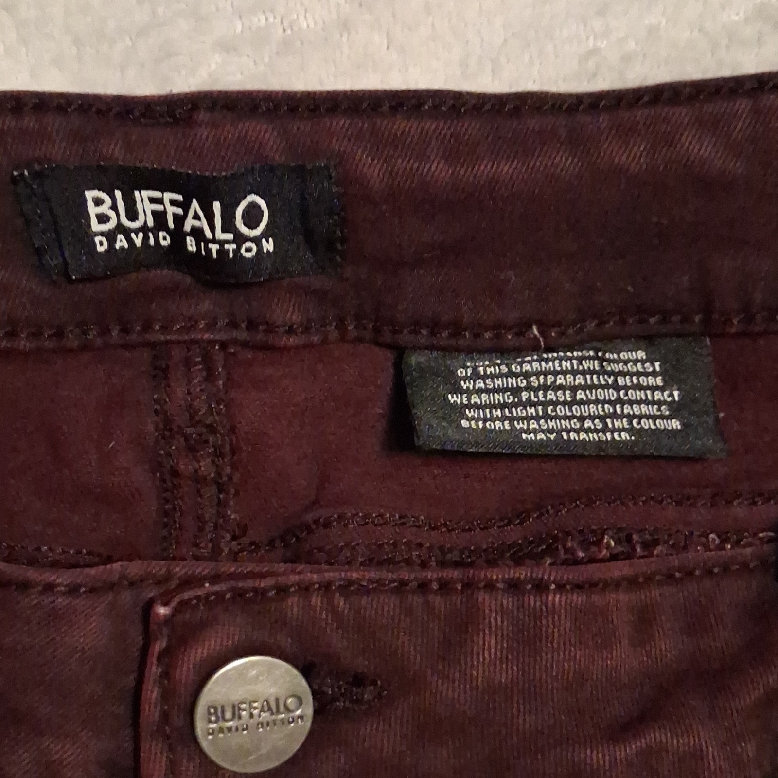 Buffalo David Bitton Women’s Burgundy Dark Wash Mid-Rise Stretch Skinny Jeans
