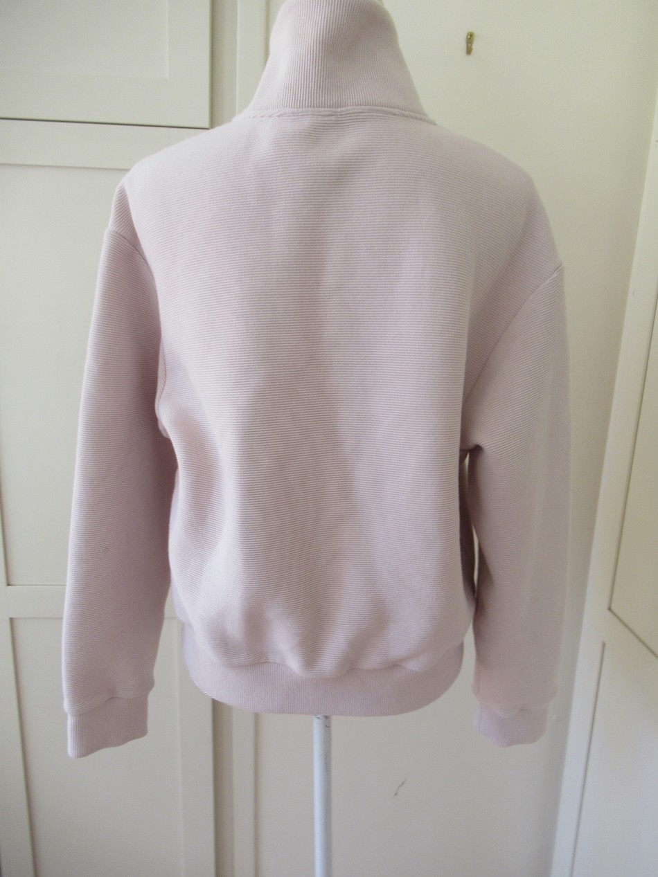 Varley Bloomwood Ribbed Mock Neck Zip Up Jacket in OaK Milk Size S