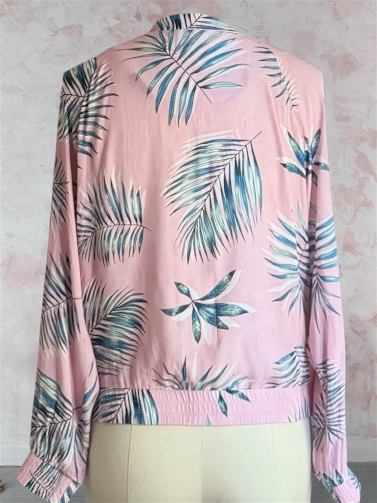 BB Dakota x Steve Madden A Palm Before A Storm Pink Blossom Bomber Jacket Medium