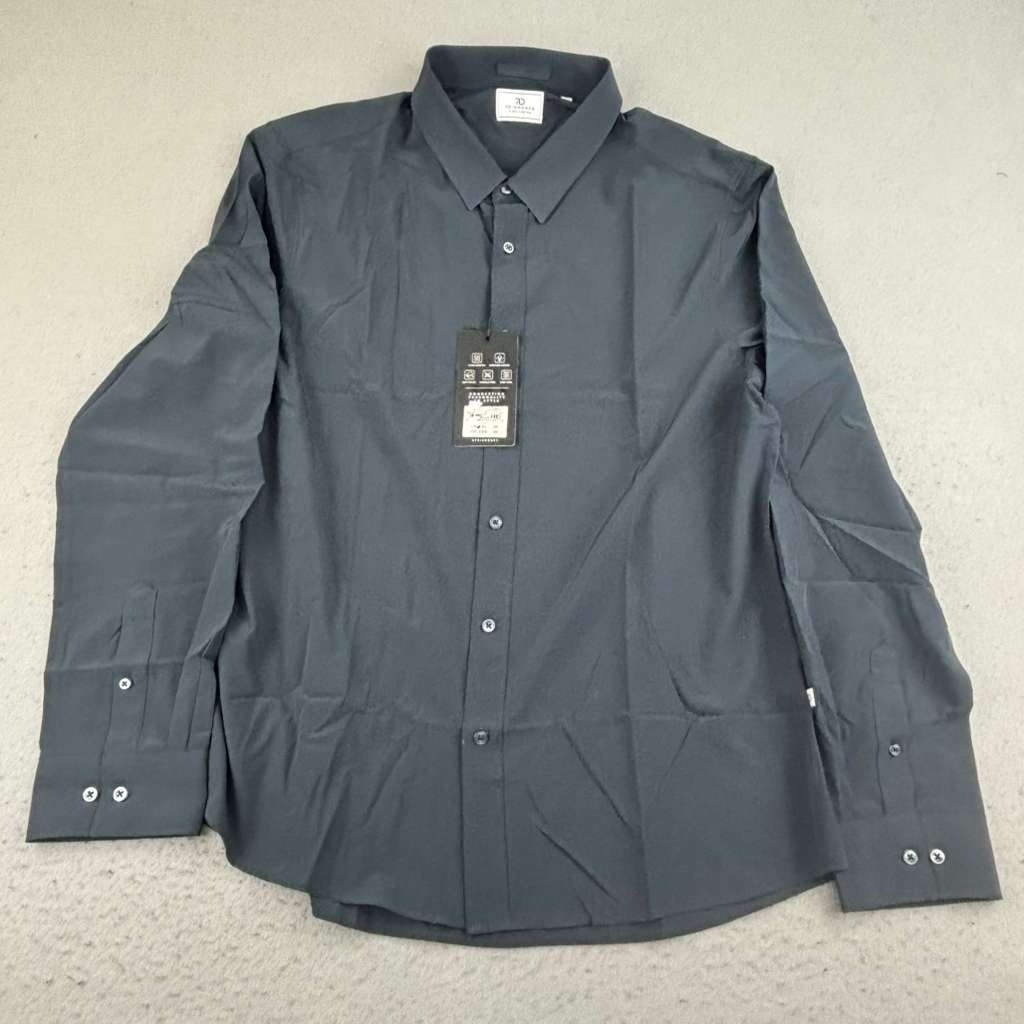 7 Diamonds Shirt Mens XL Black 4-Way Stretch Button Up Long Sleeves NWT