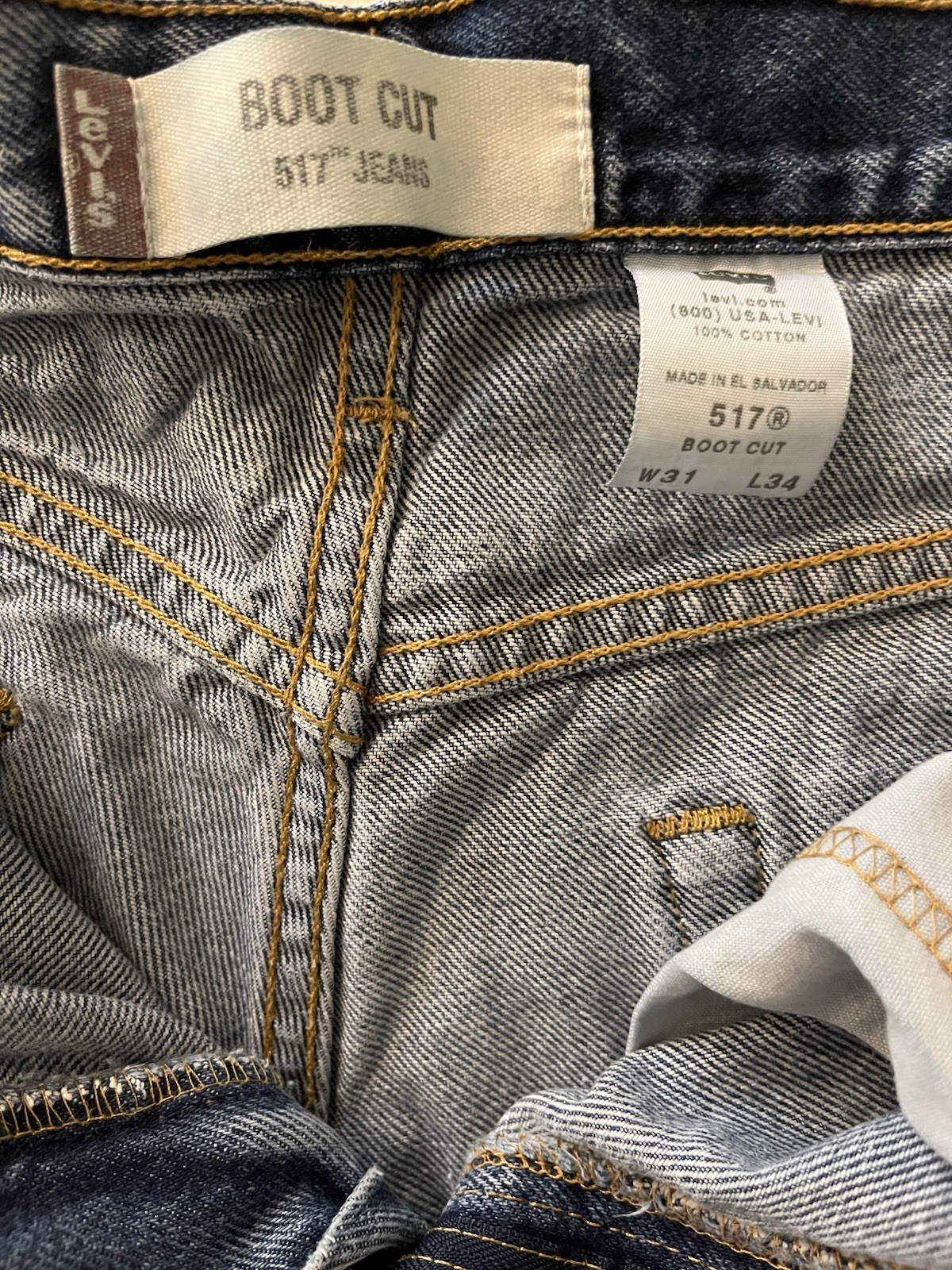 Levi’s Men’s 517 Bootcut Jeans, 31×34, Y2K Distressed/Worked-in, Medium Wash