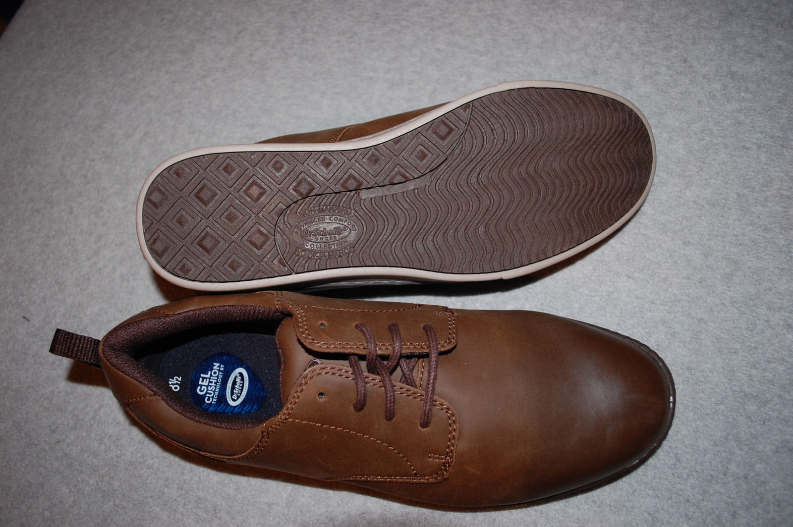 Mens Dr Scholls BROWN CASUAL OXFORDS SHOES Faux Leather 7.5 8 8.5 9 10 11 13