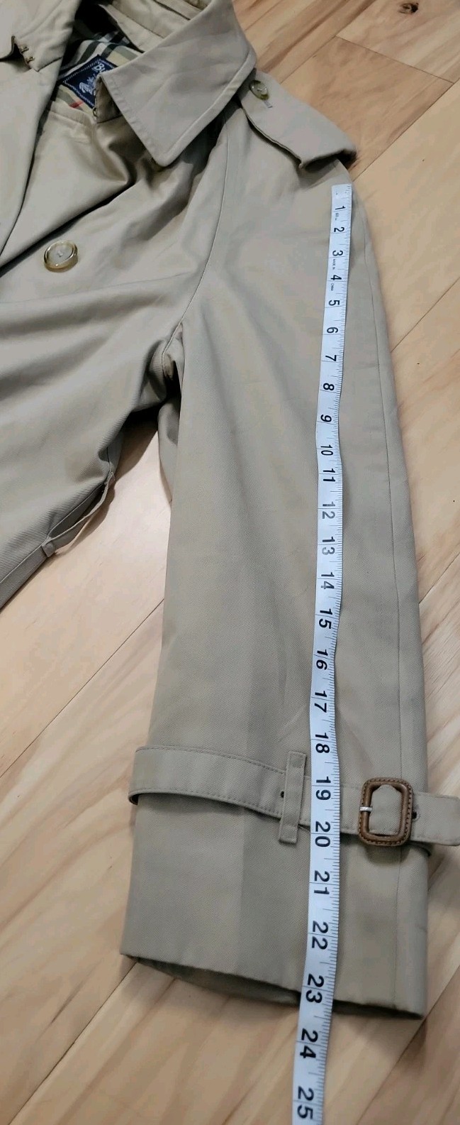 Vtg Burberry’s Trench Coat Nova Check Lined Made in England Mens 42S *flaw