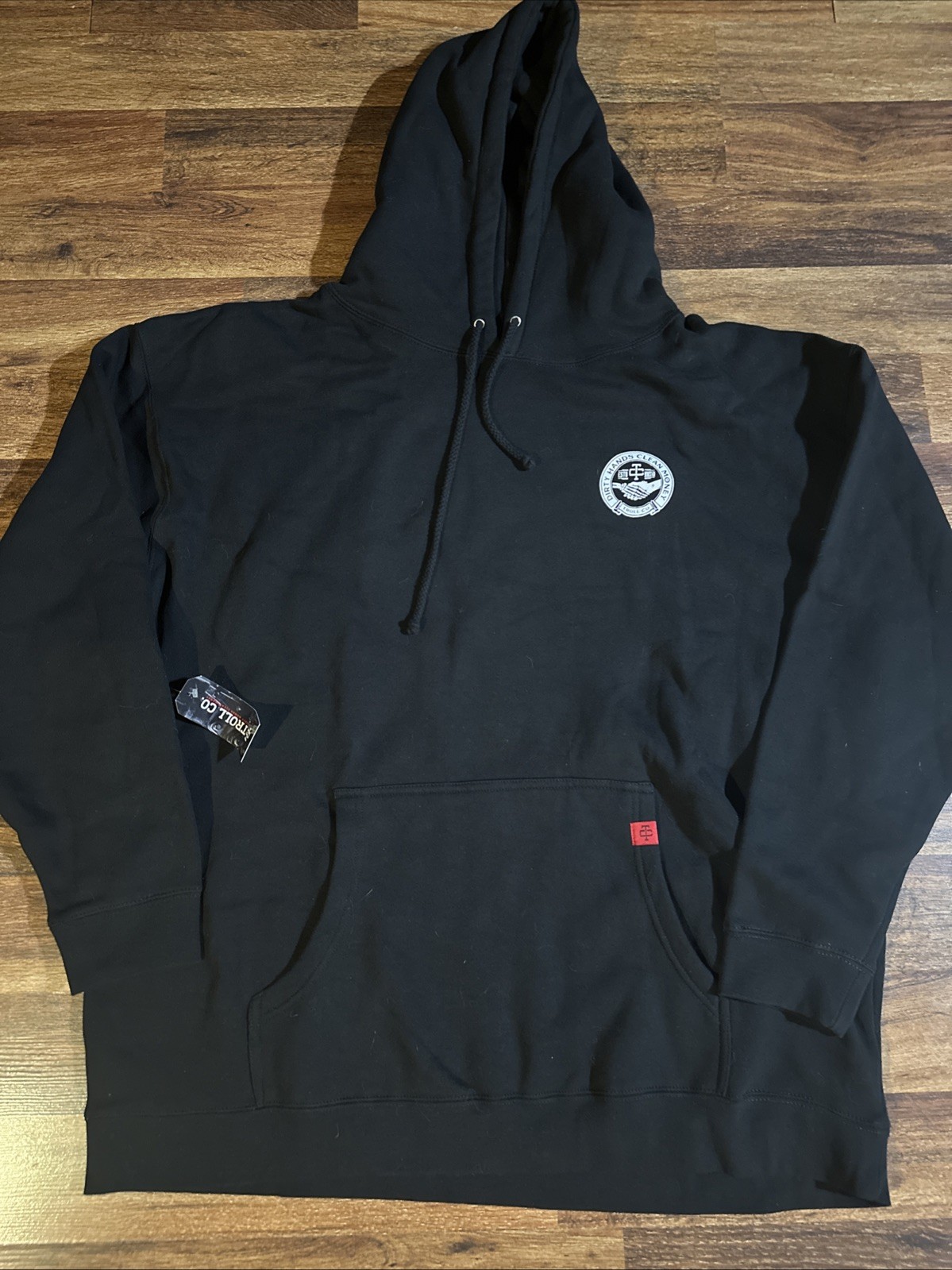 Troll Co Hoodie Men’s 4XL Black Dirty Hands Clean Money Pullover Retro Logo NWT
