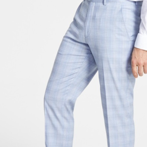 $135. Alfani Men’s Slim Fit Stretch Solid Suit Pants Blue Plaid 30W x 30L