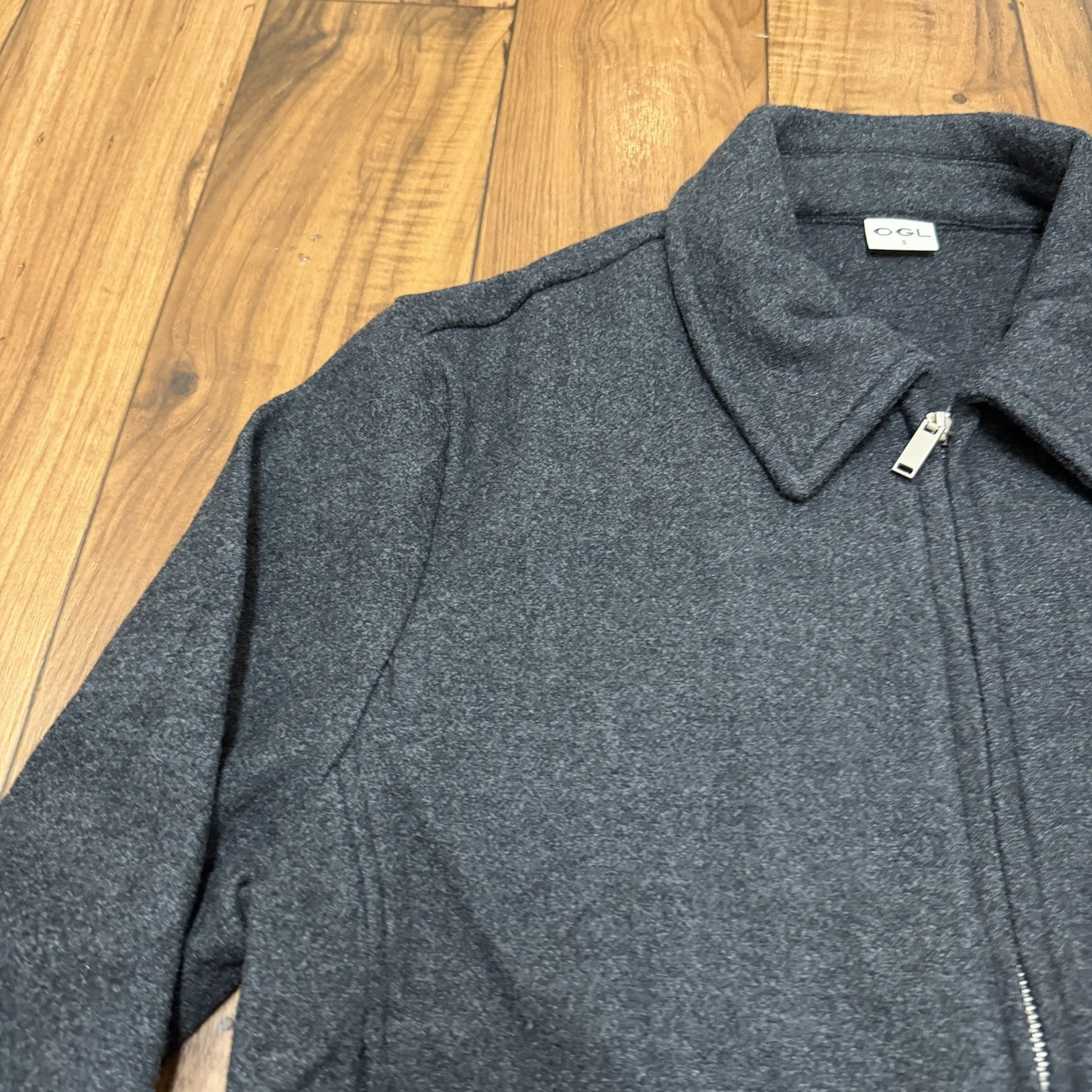 NEW OGL Full Zip Up Jacket Business Casual Gray Soft Womens Small