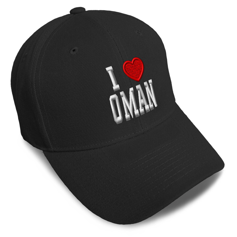 Baseball Cap I Love Oman Acrylic Dad Hats for Men & Women Strap Closure 1 Size