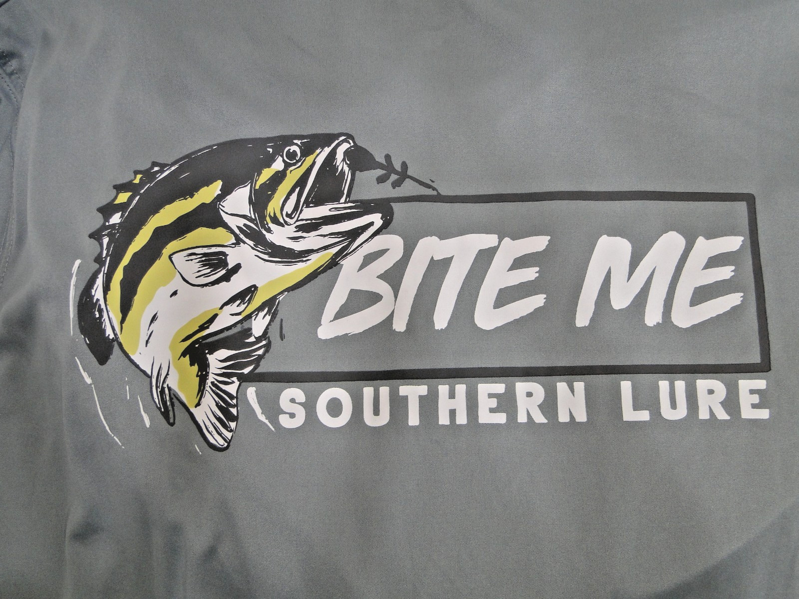 SOUTHERN LURE Bite Me Granite Gray Long Sleeve Hoody UV 50 XL Marsh Tide NWT