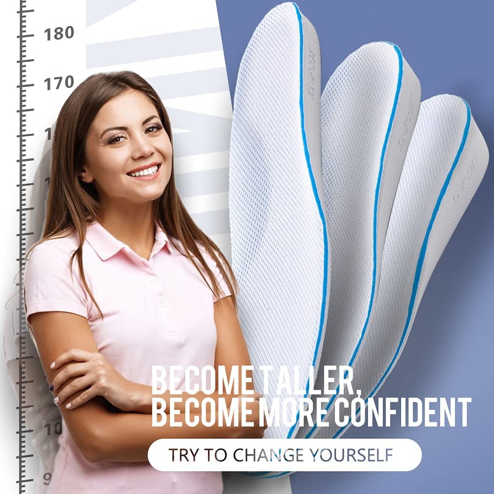 Height Increase Insoles with Arch Support – Breathable Heel Lift Inserts for Men